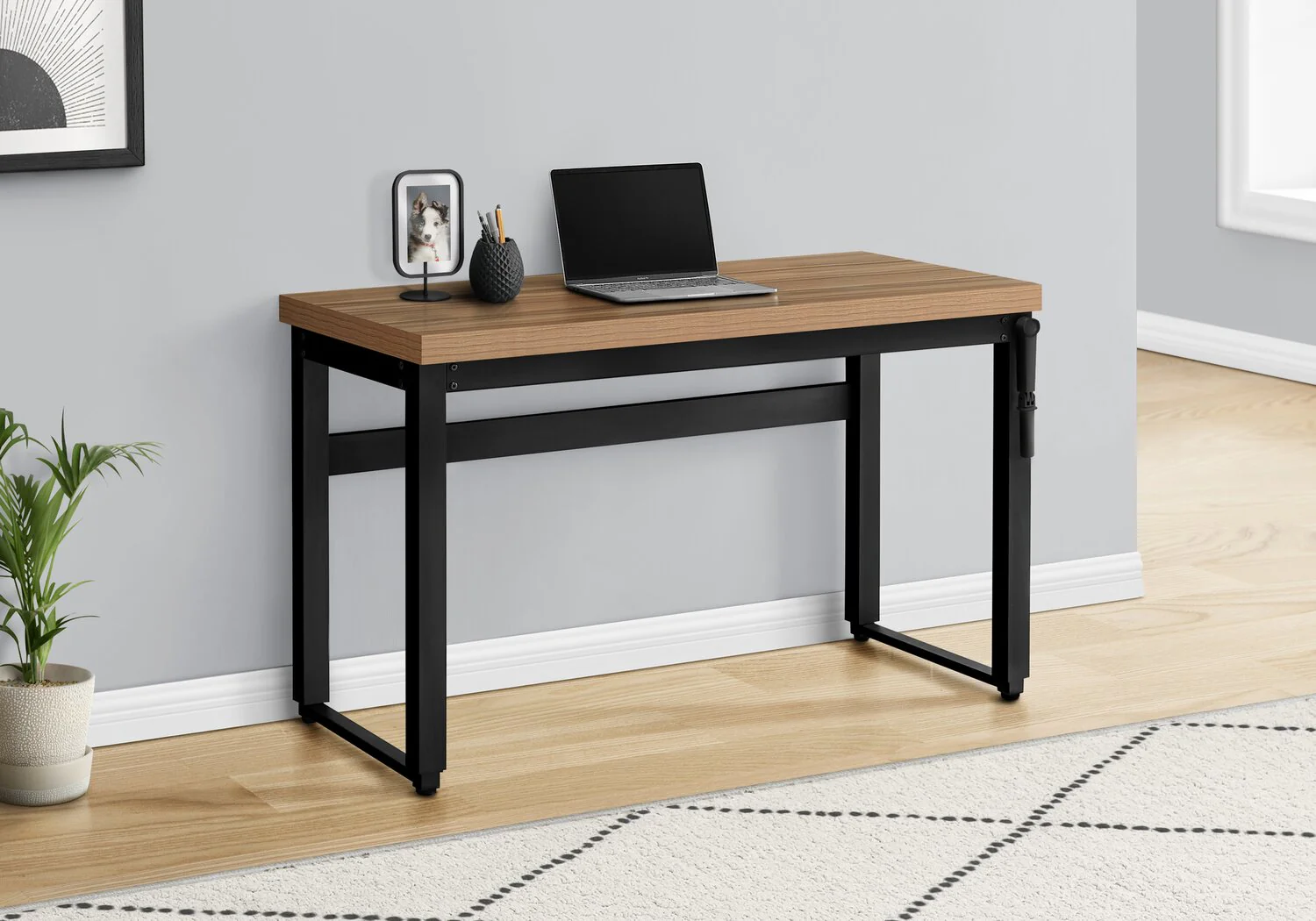 Hayes Height-Adjustable Desk - Brown - Image 7