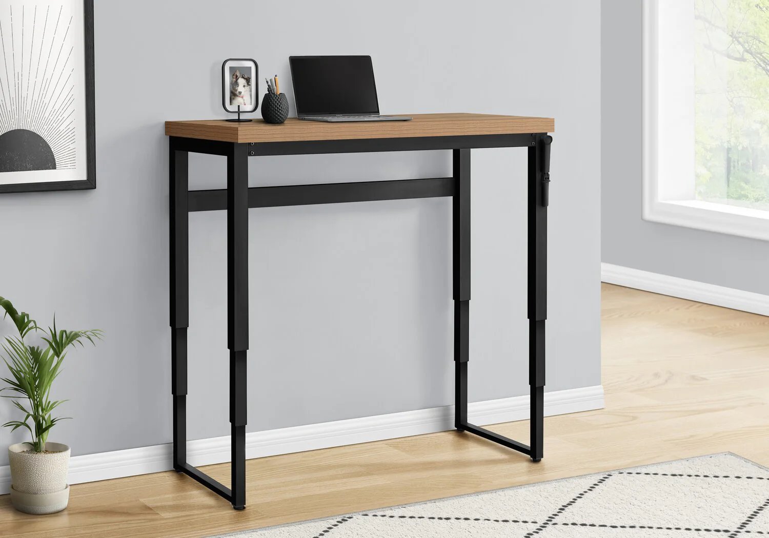 Hayes Height-Adjustable Desk - Brown - Image 8