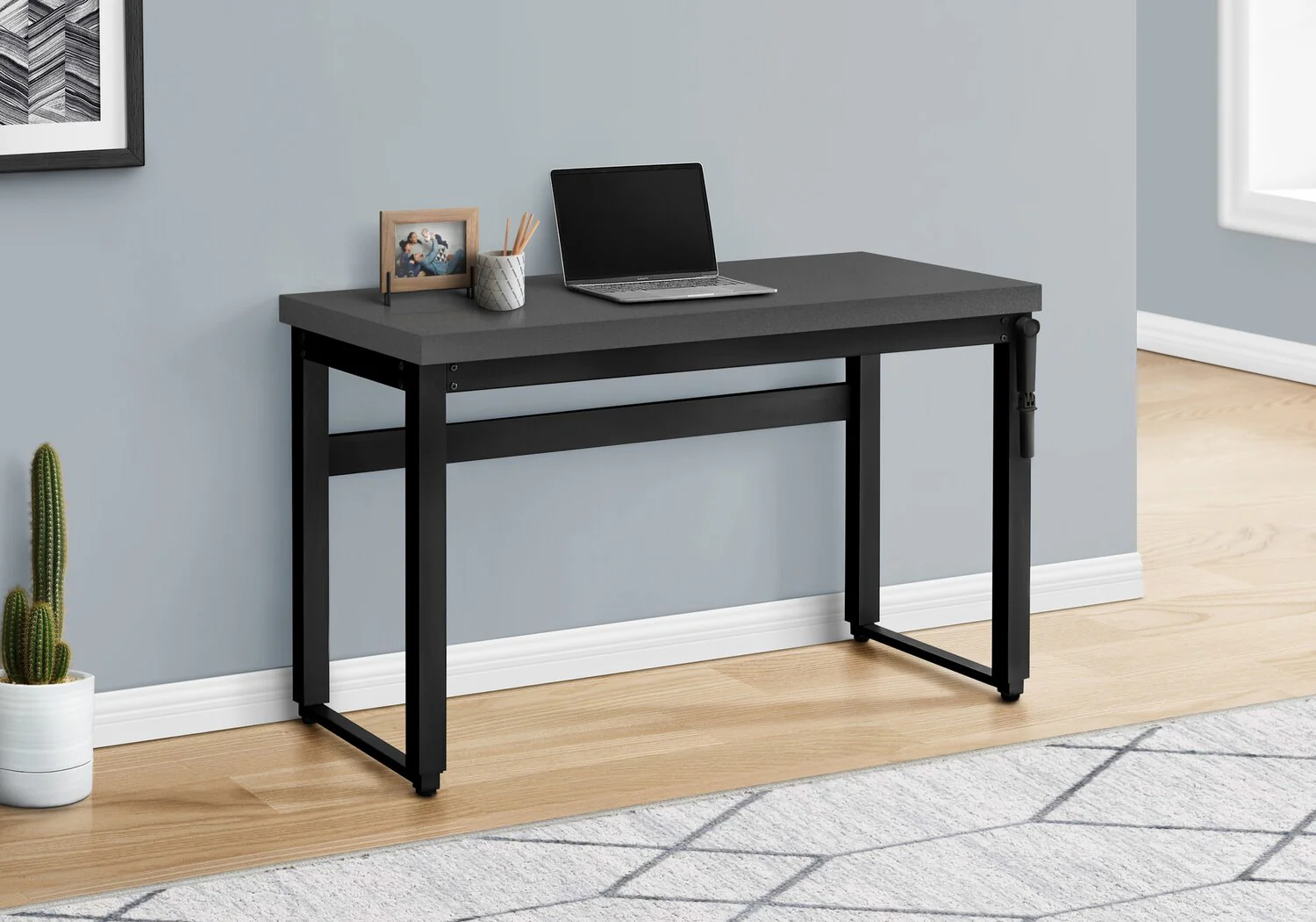 Hayes Height-Adjustable Desk - Grey - Image 7