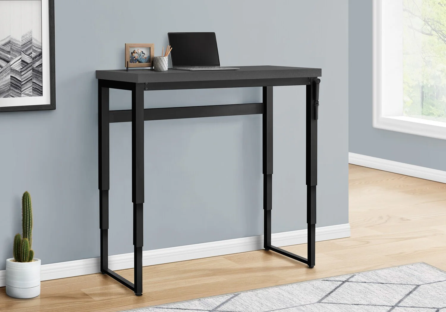 Hayes Height-Adjustable Desk - Grey - Image 8