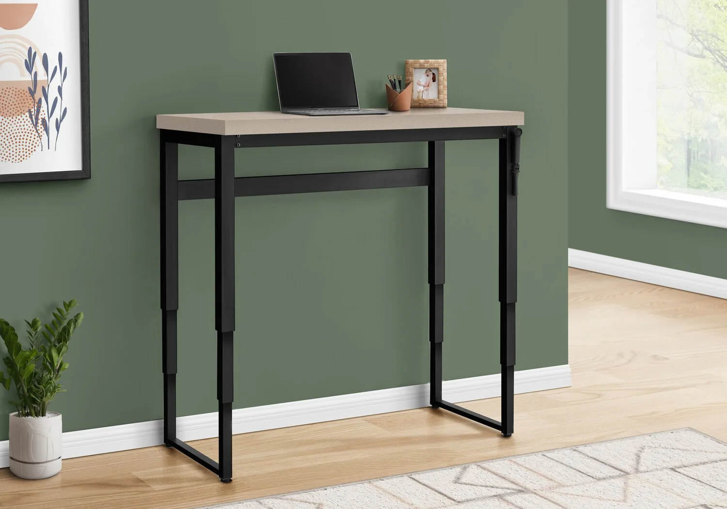 Hayes Height-Adjustable Desk - Taupe - Image 8