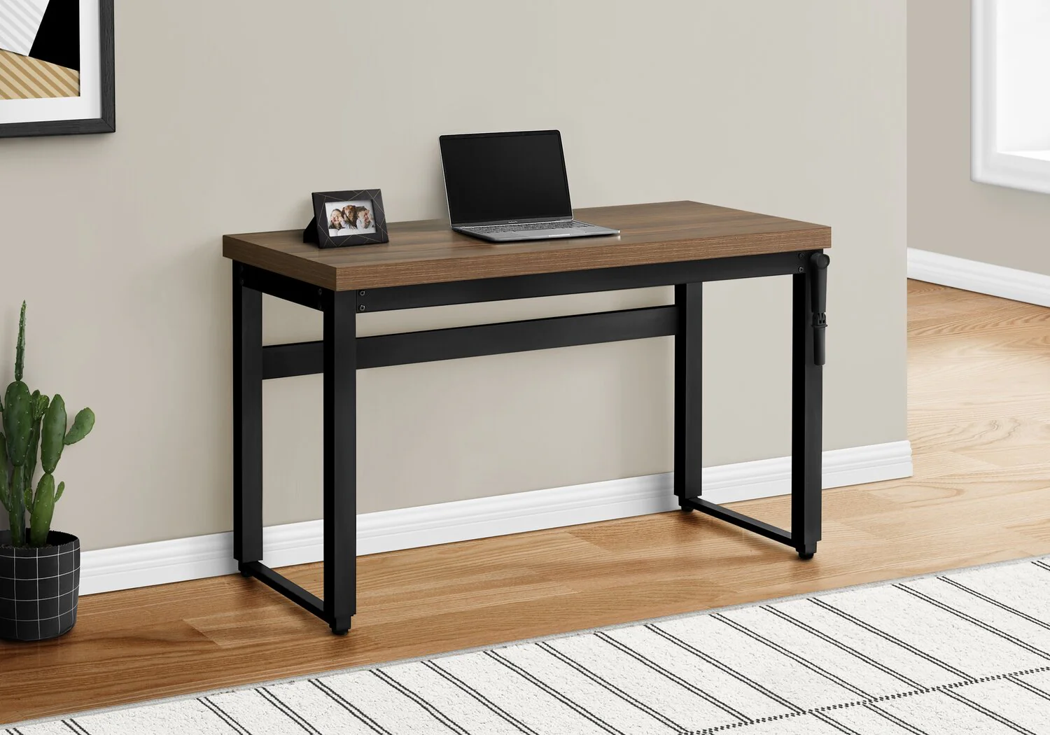 Hayes Height-Adjustable Desk - Walnut - Image 7