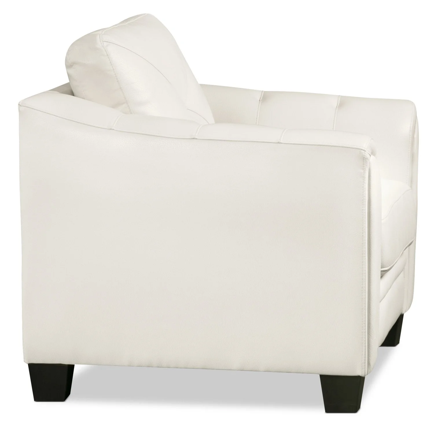 Henrick Leather-Look Fabric Chair - Beige - Image 3