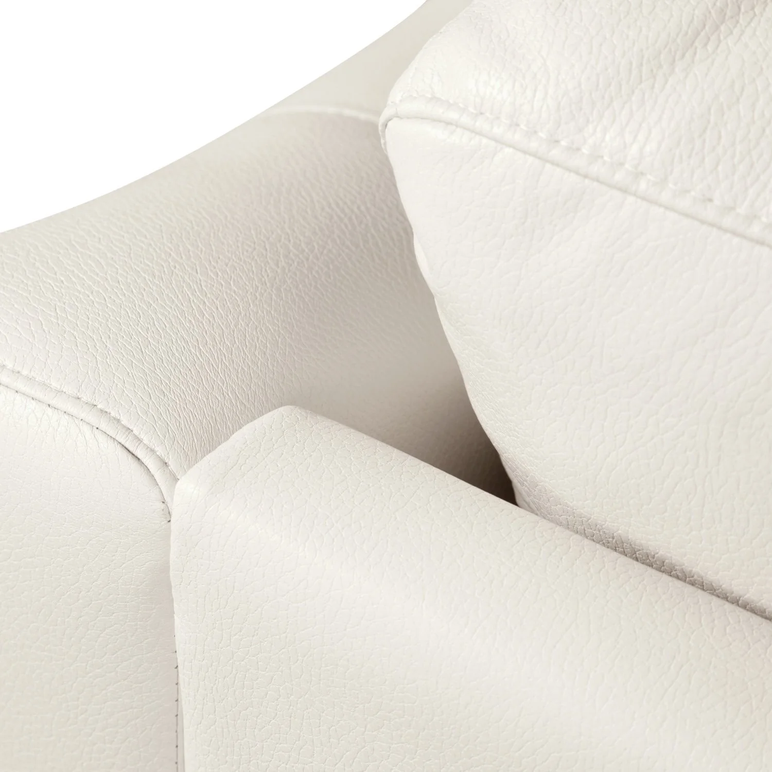 Henrick Leather-Look Fabric Chair - Beige - Image 5