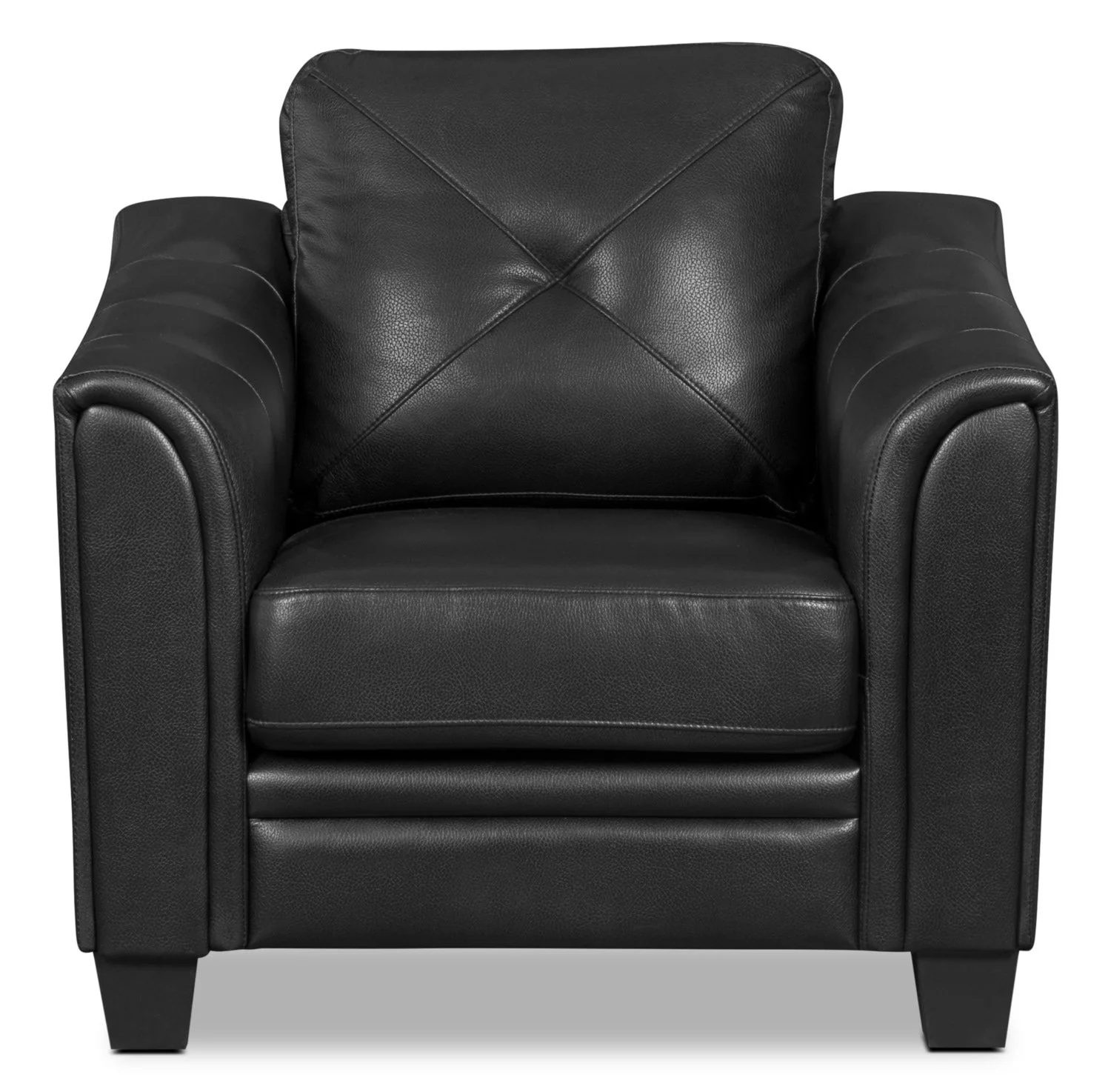 Henrick Leather-Look Fabric Chair - Black - Image 2