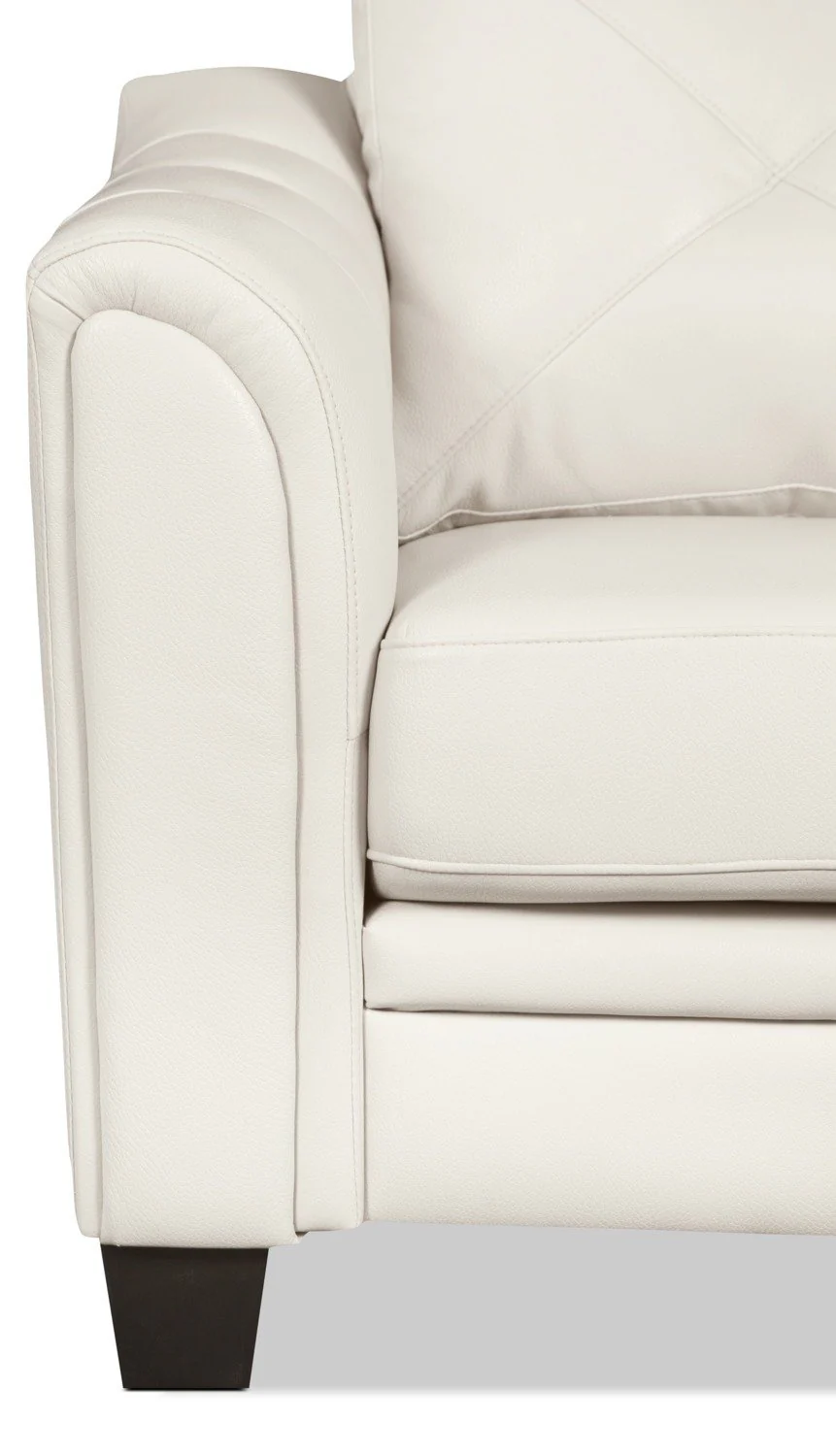 Henrick Leather-Look Fabric Loveseat - Beige - Image 4