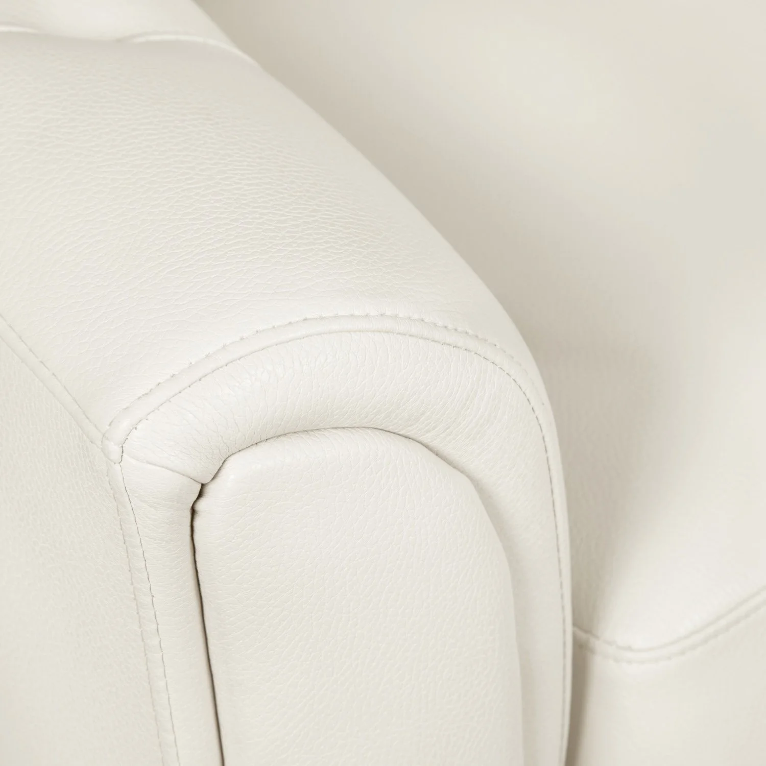Henrick Leather-Look Fabric Sofa - Beige - Image 5
