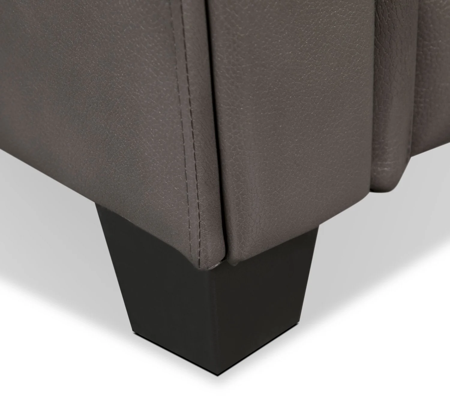 Henrick Leather-Look Fabric Sofa - Grey - Image 6