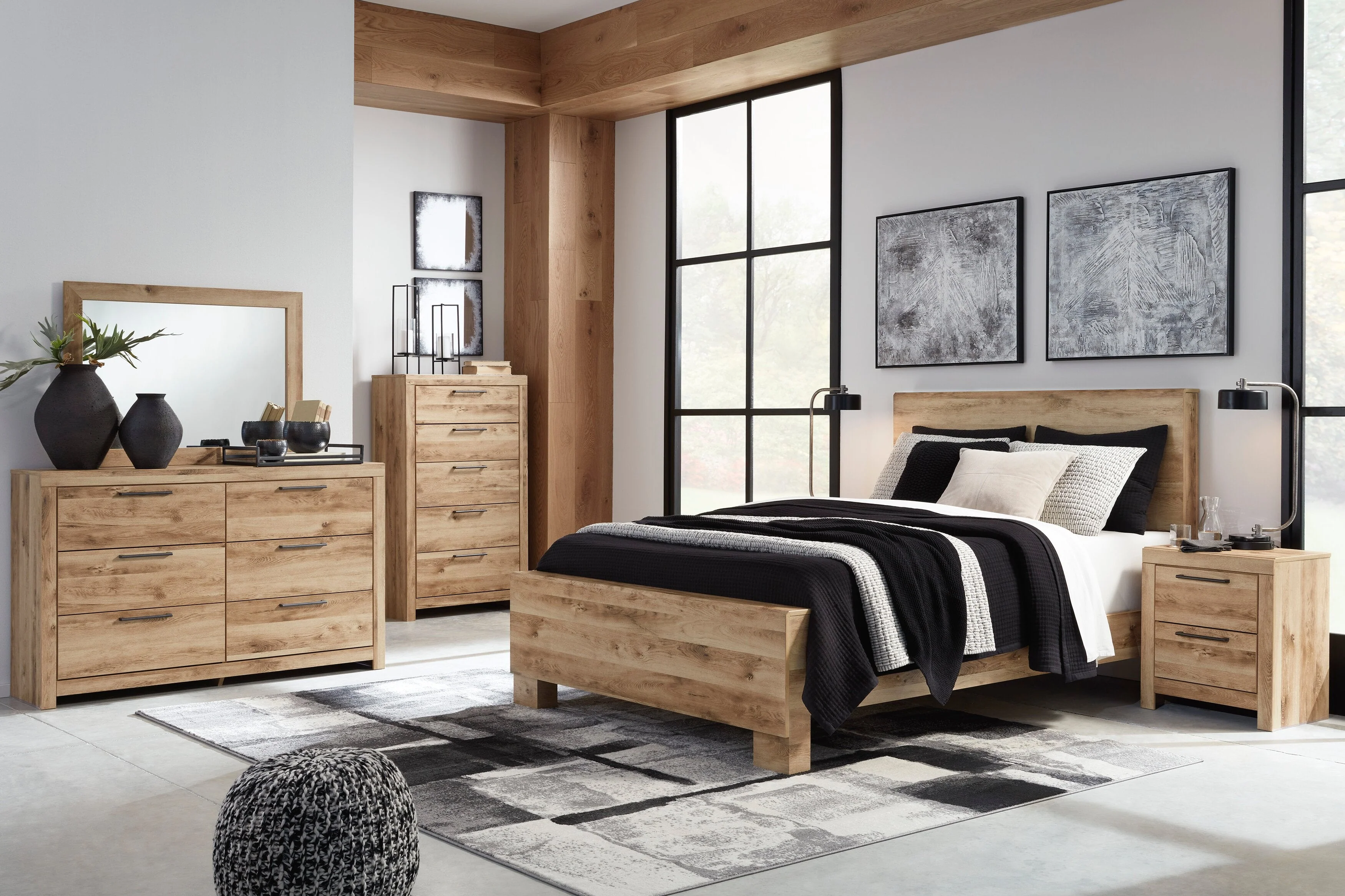Henry 5-Piece Queen Bedroom Set - Light - Image 4