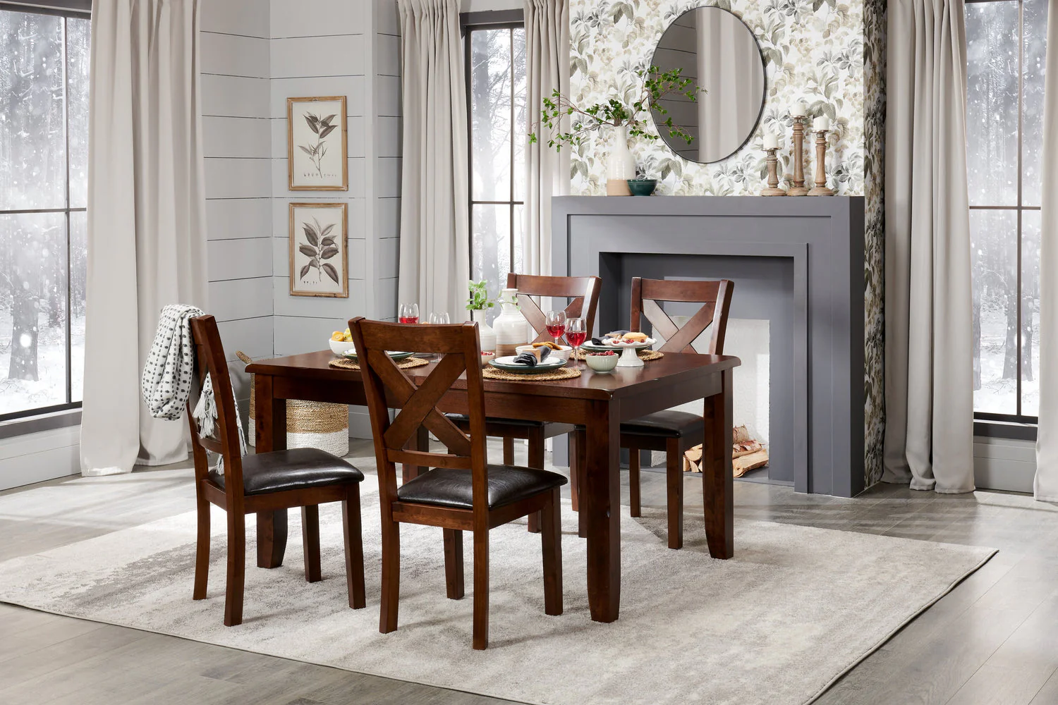 Hesparia 5-Piece Dining Set - Grey - Image 3