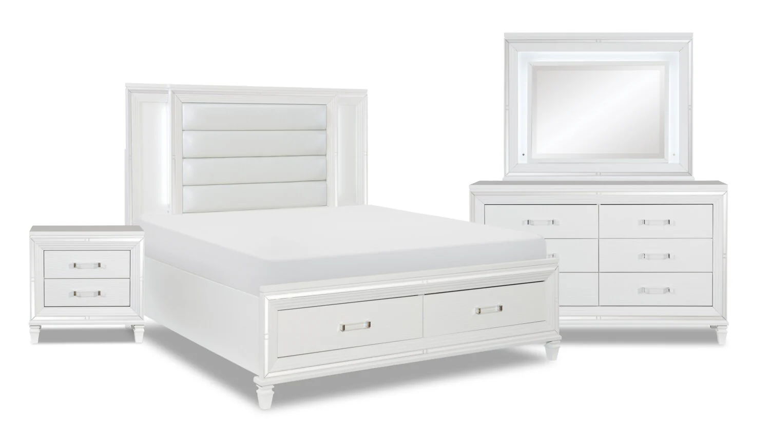 Hesperus 6-Piece King Bedroom Set - White
