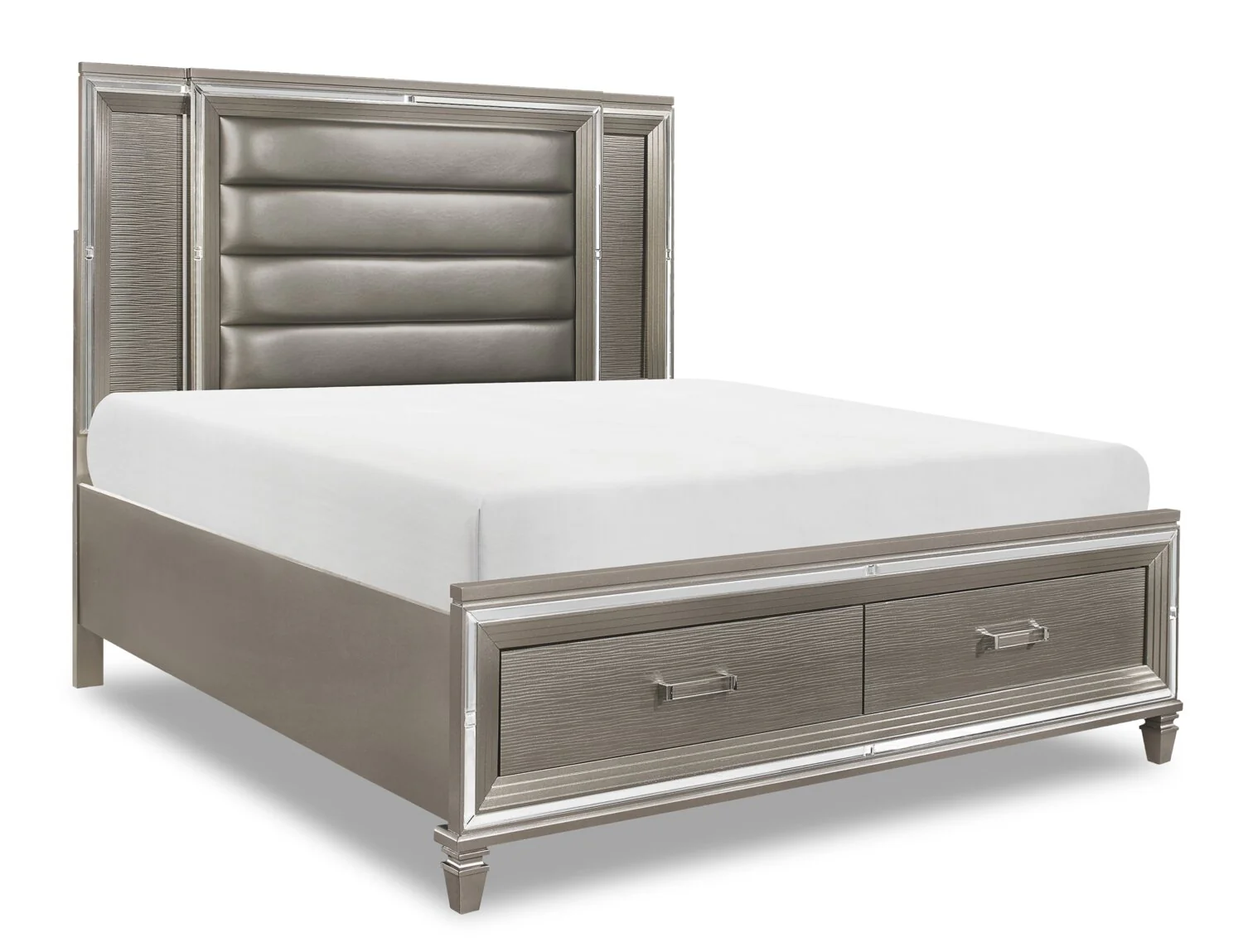 Hesperus King Storage Bed - Silver