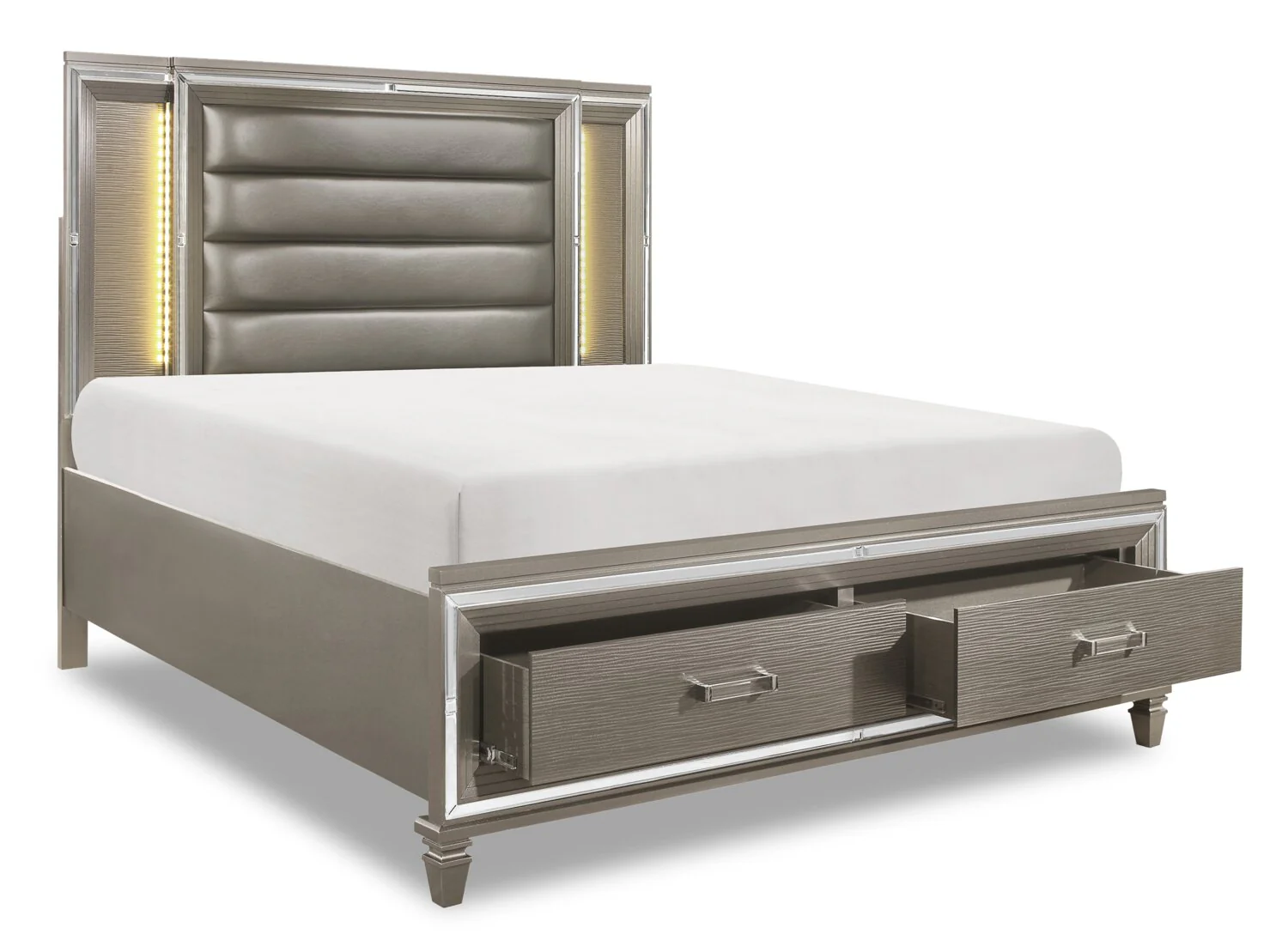 Hesperus King Storage Bed - Silver - Image 2