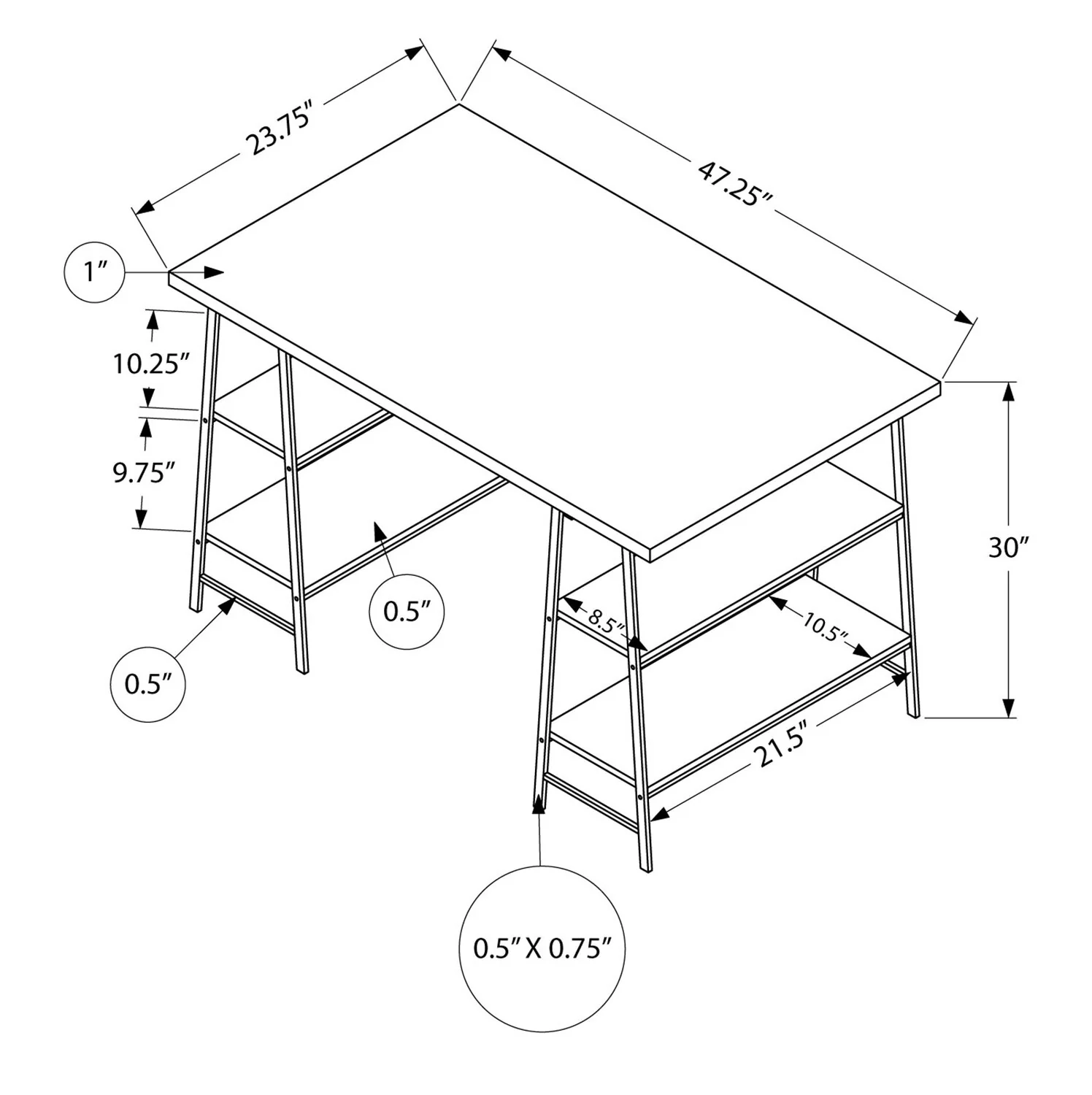 Holcomb Desk - Brown - Image 6