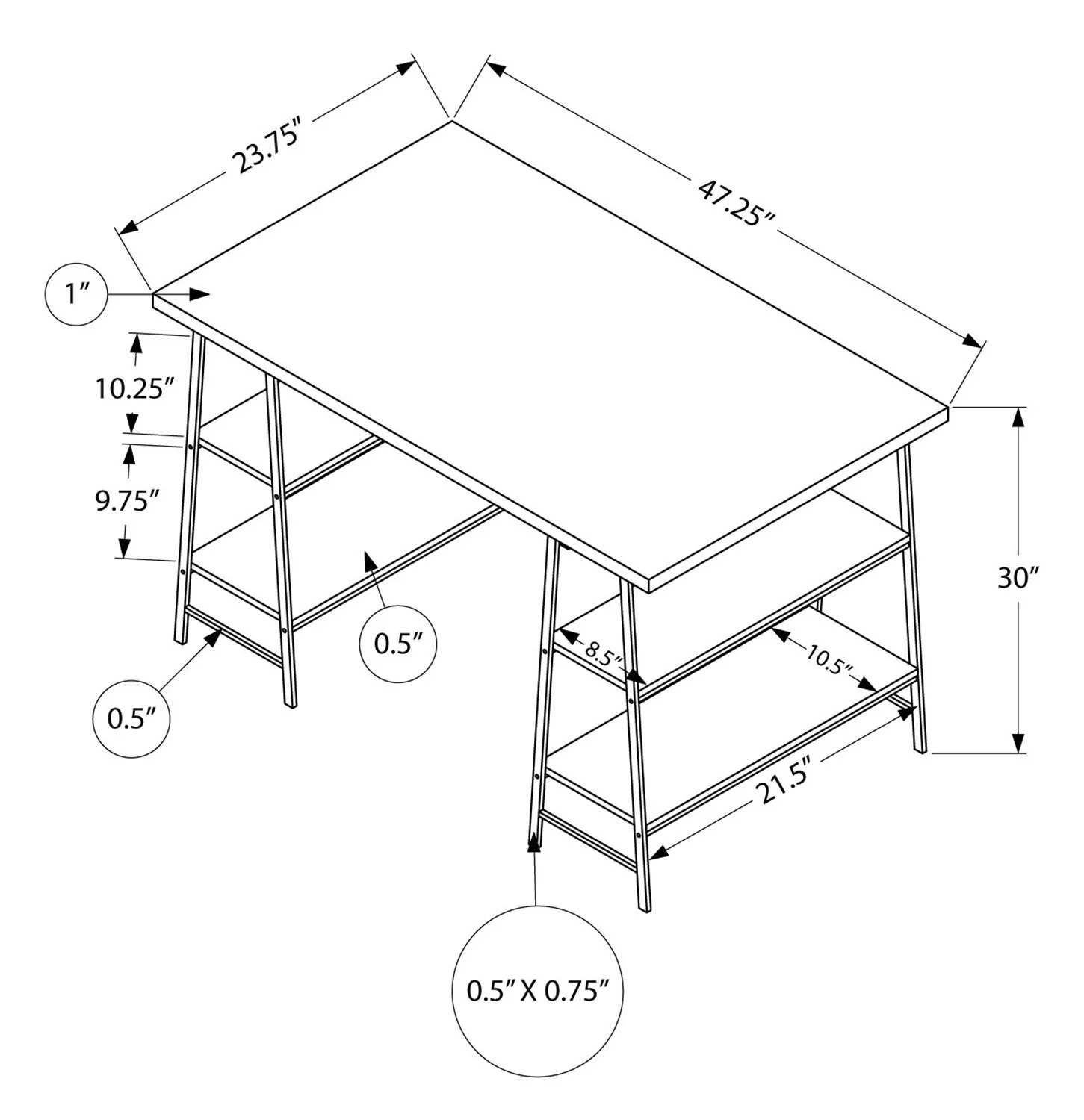 Holcomb Desk - Taupe - Image 5