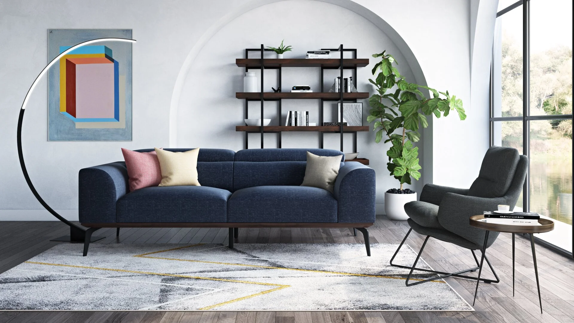 Hooper Loveseat - Blue - Image 7