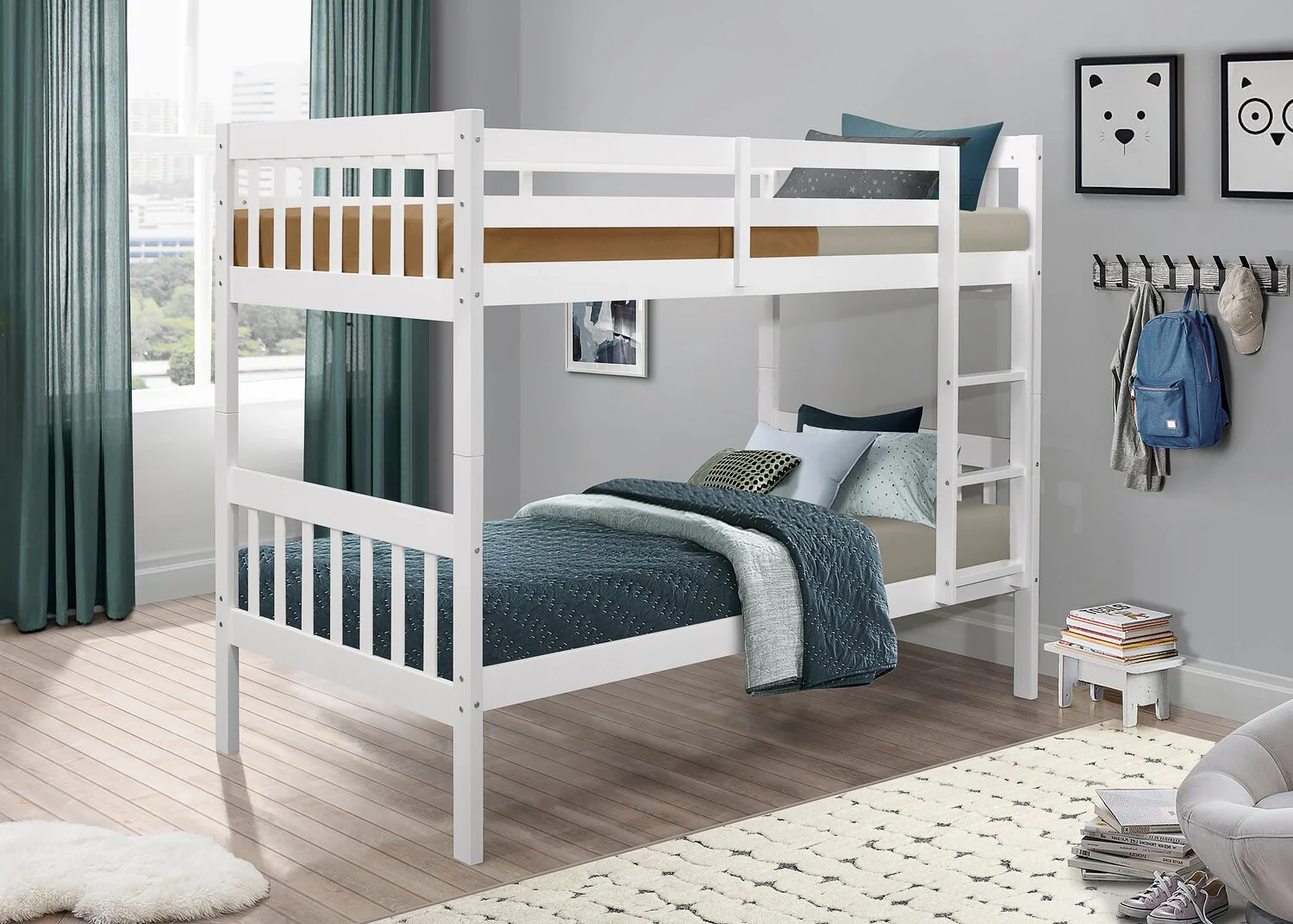 Hopkin Twin Open Panel Bunk Bed - White - Image 6