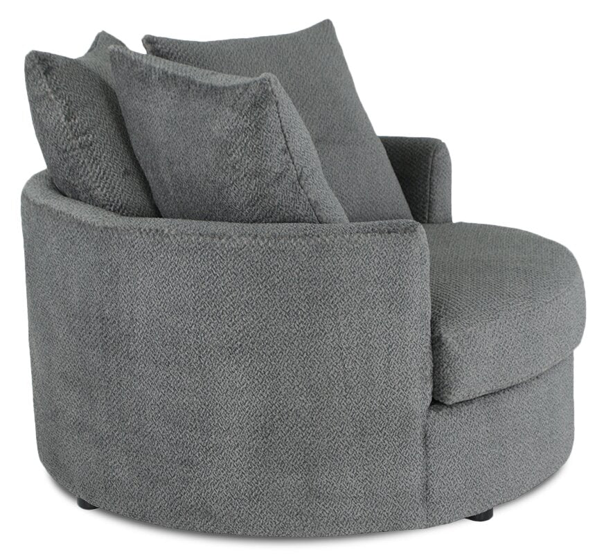 Huggins Chenille Cuddler Chair - Teddy Nightfall - Image 3