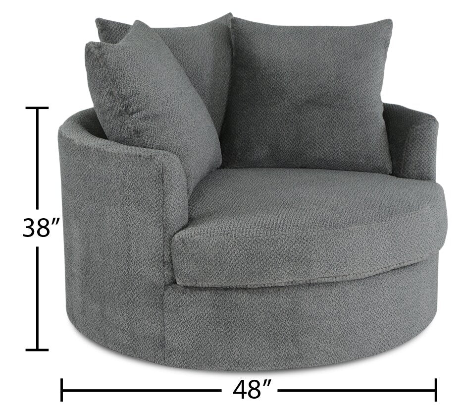 Huggins Chenille Cuddler Chair - Teddy Nightfall - Image 4