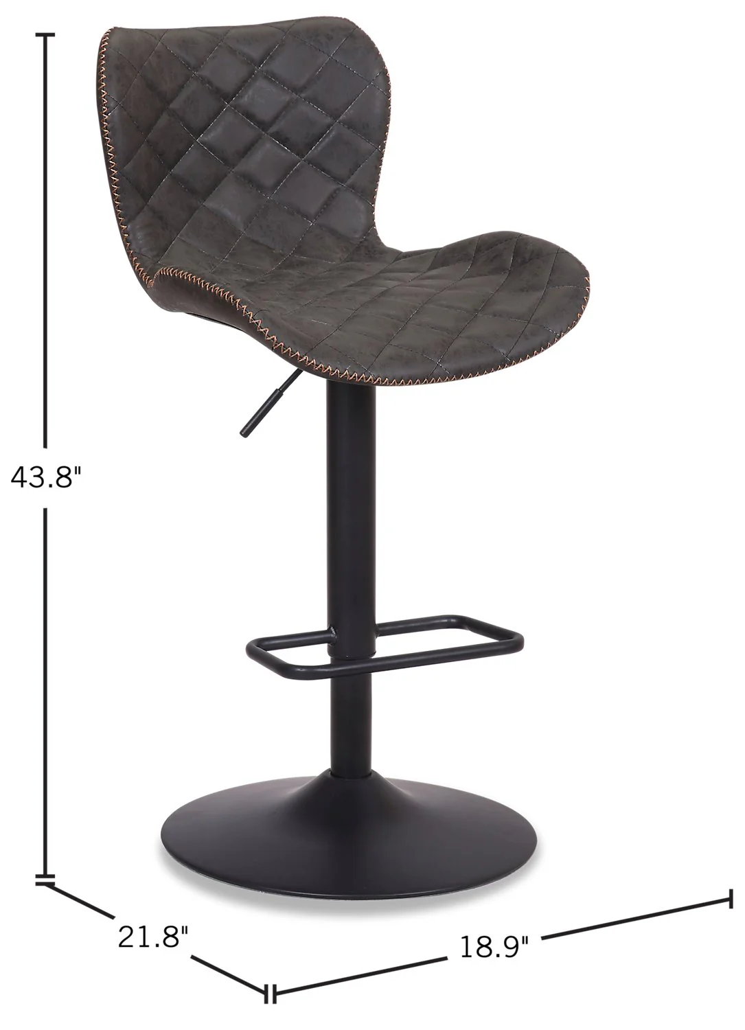 Hughes Bar Stool - Grey - Image 6