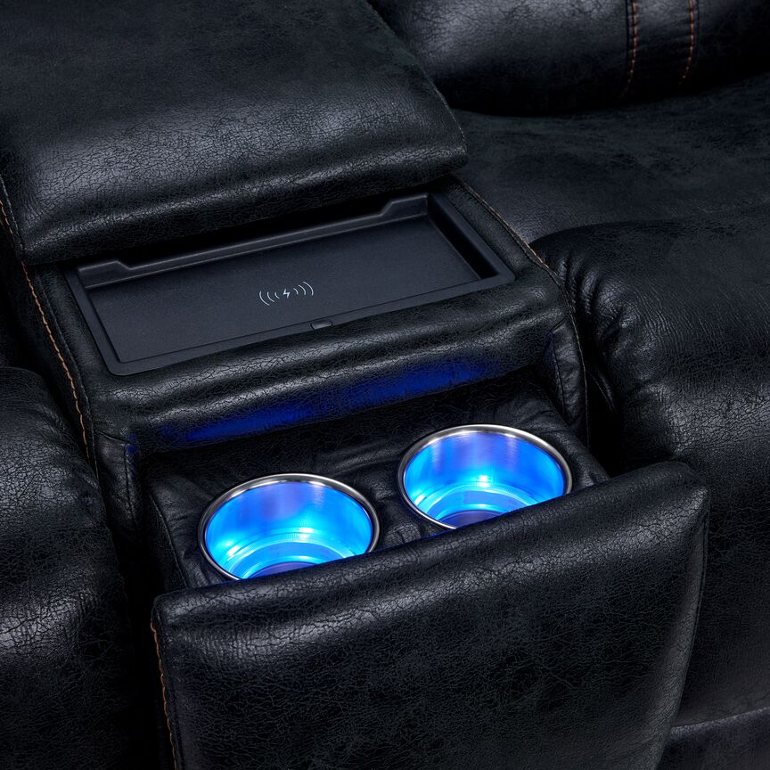 Hunter Triple Power Reclining Loveseat with Console - Eclipse - Image 5
