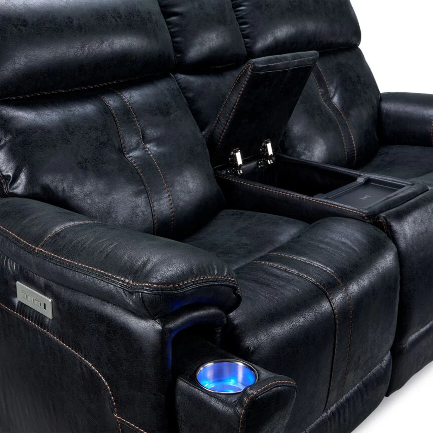 Hunter Triple Power Reclining Loveseat with Console - Eclipse - Image 6