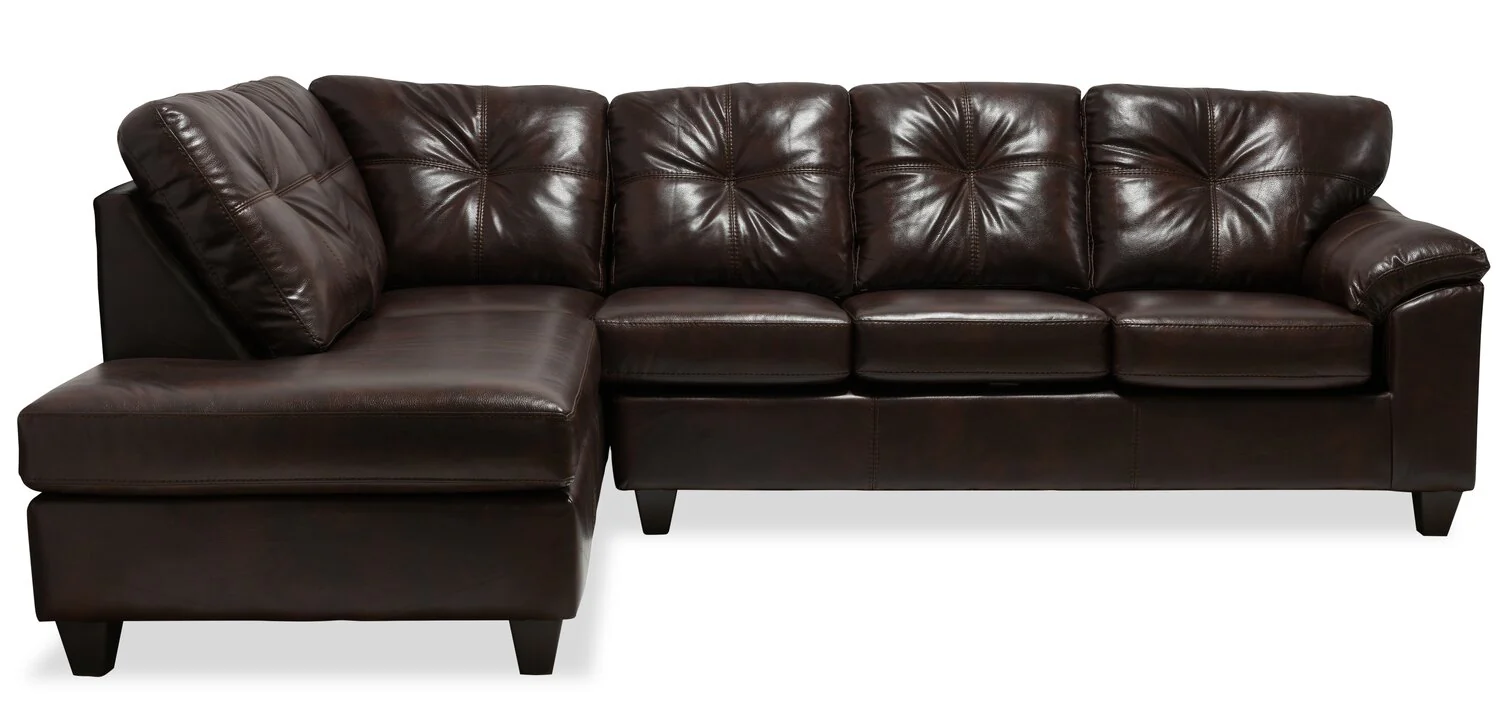 Irene 2-Piece Leath-Aire Left-Facing Sectional - Brown - Image 2