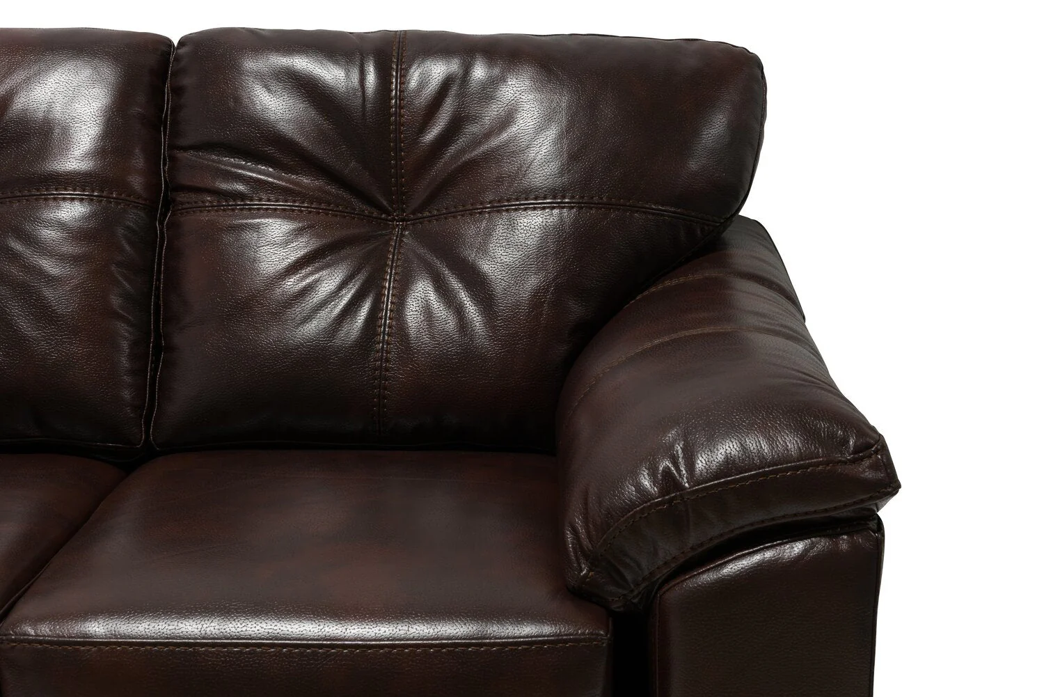 Irene 2-Piece Leath-Aire Left-Facing Sectional - Brown - Image 5