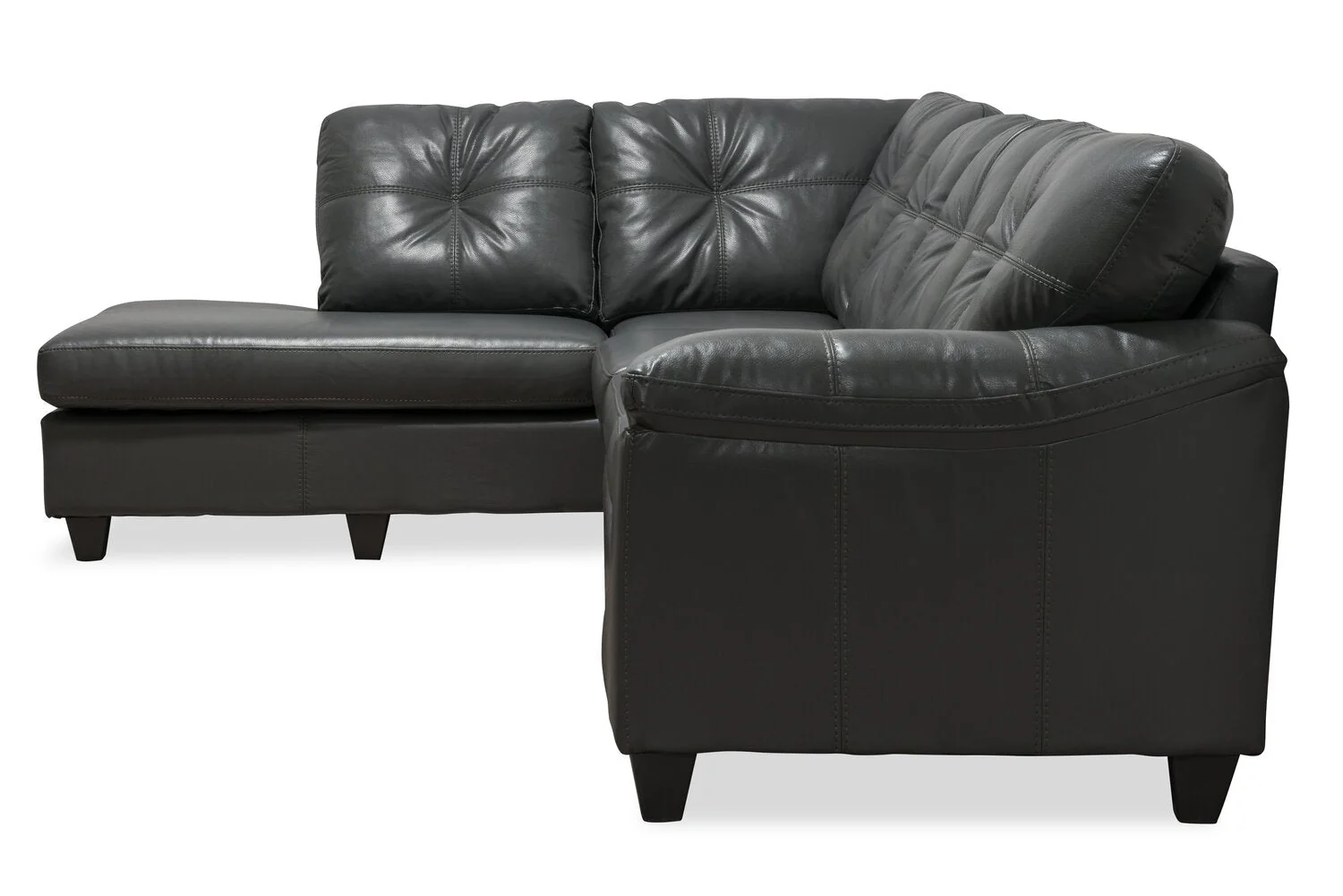 Irene 2-Piece Leath-Aire Left-Facing Sectional - Grey - Image 3