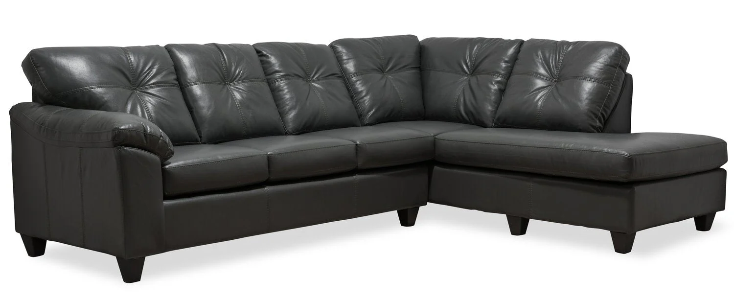 Irene 2-Piece Leath-Aire Right-Facing Sectional - Grey