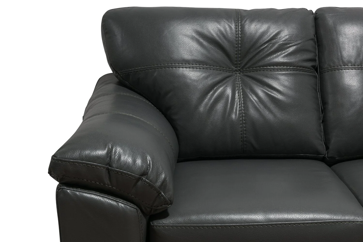 Irene 2-Piece Leath-Aire Right-Facing Sectional - Grey - Image 4
