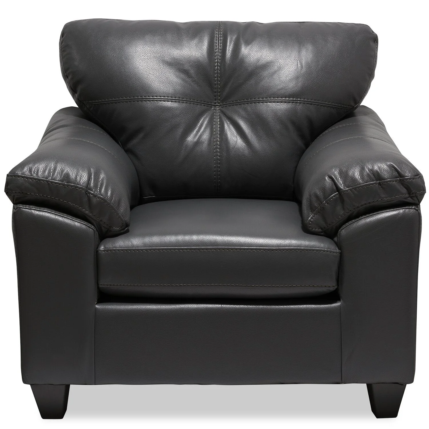 Irene Leath-Aire Chair - Grey - Image 2