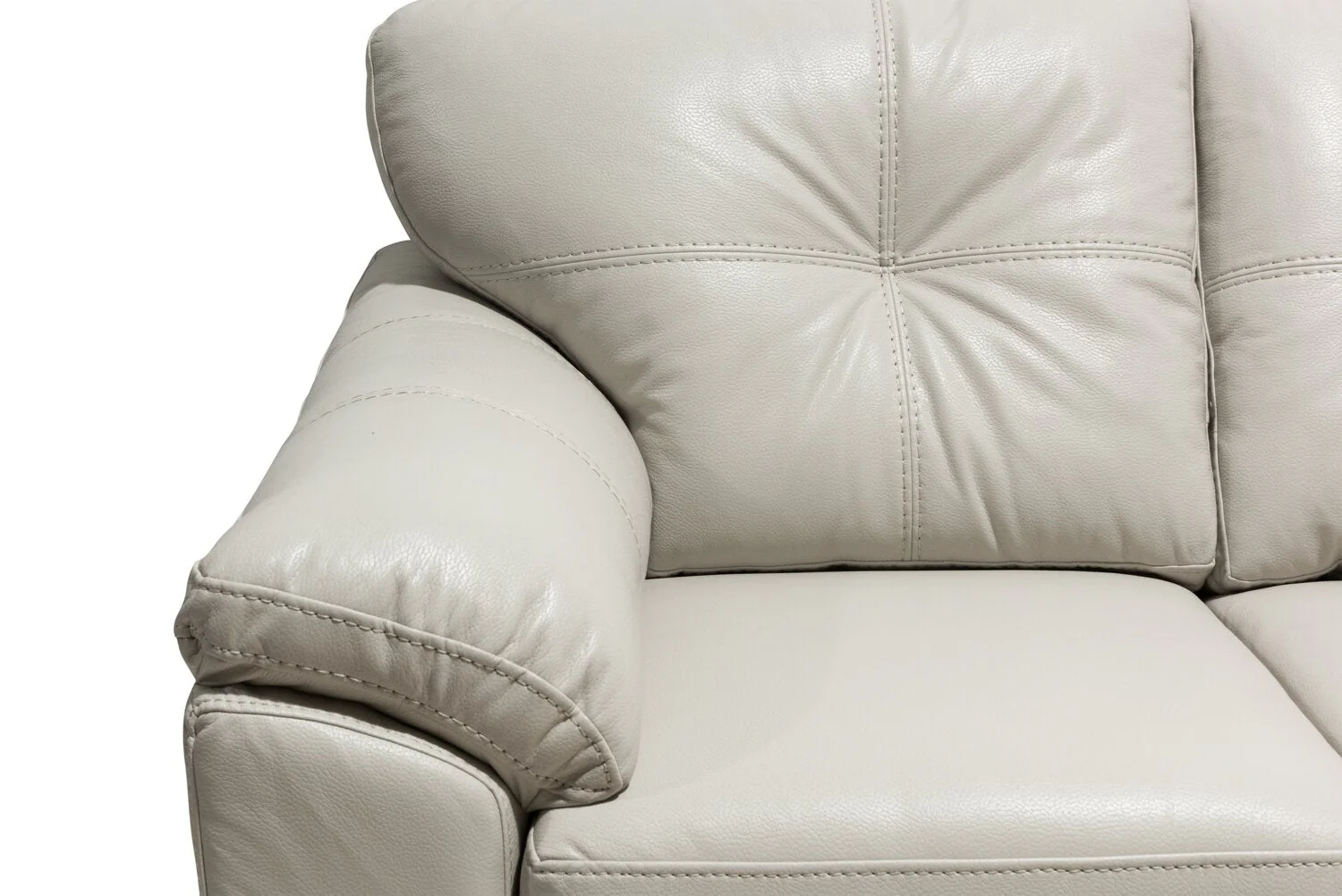 Irene Leath-Aire Loveseat - Beige - Image 6