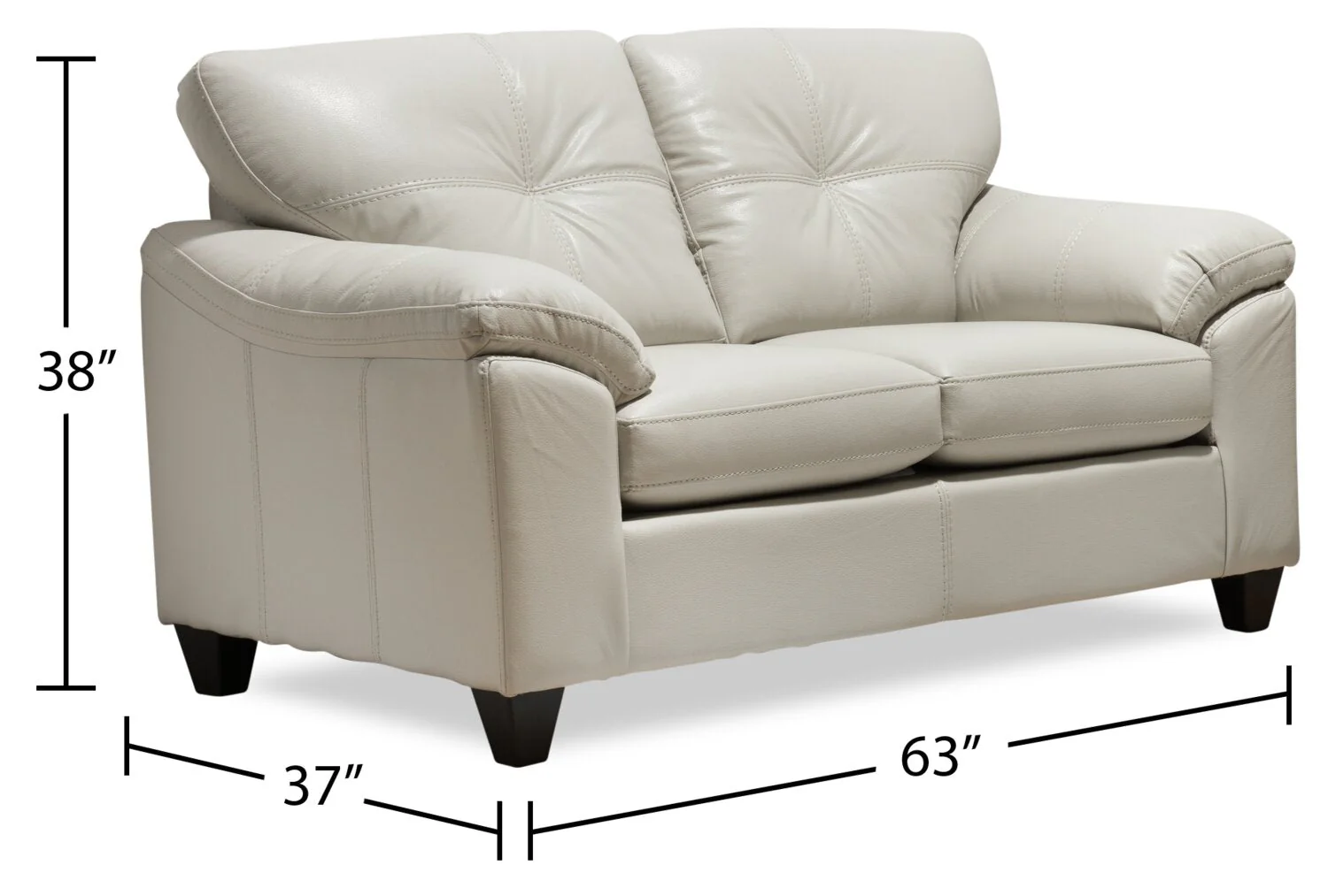 Irene Leath-Aire Loveseat - Beige - Image 8