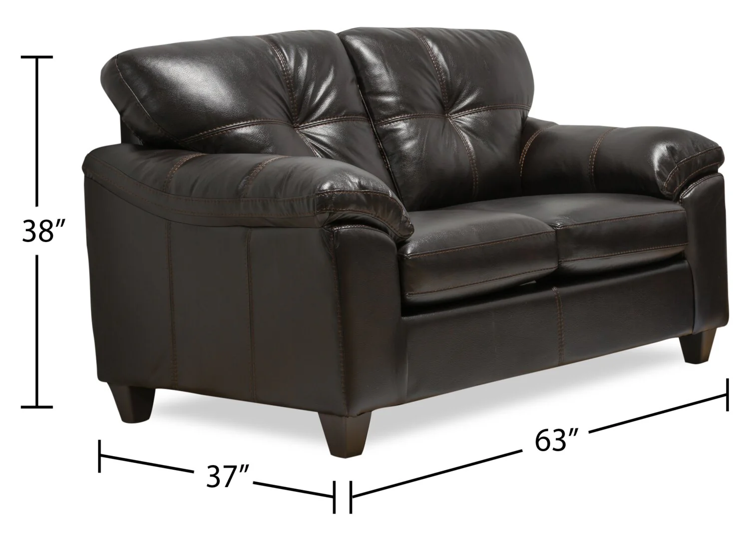 Irene Leath-Aire Loveseat - Blackberry - Image 7