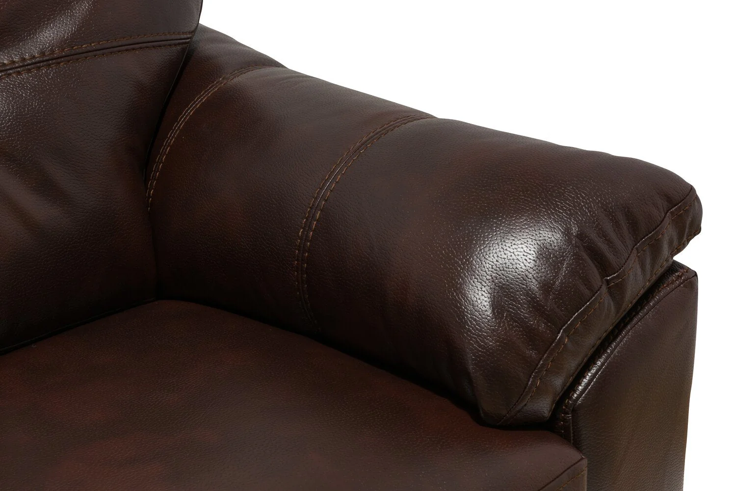 Irene Leath-Aire Loveseat - Brown - Image 3