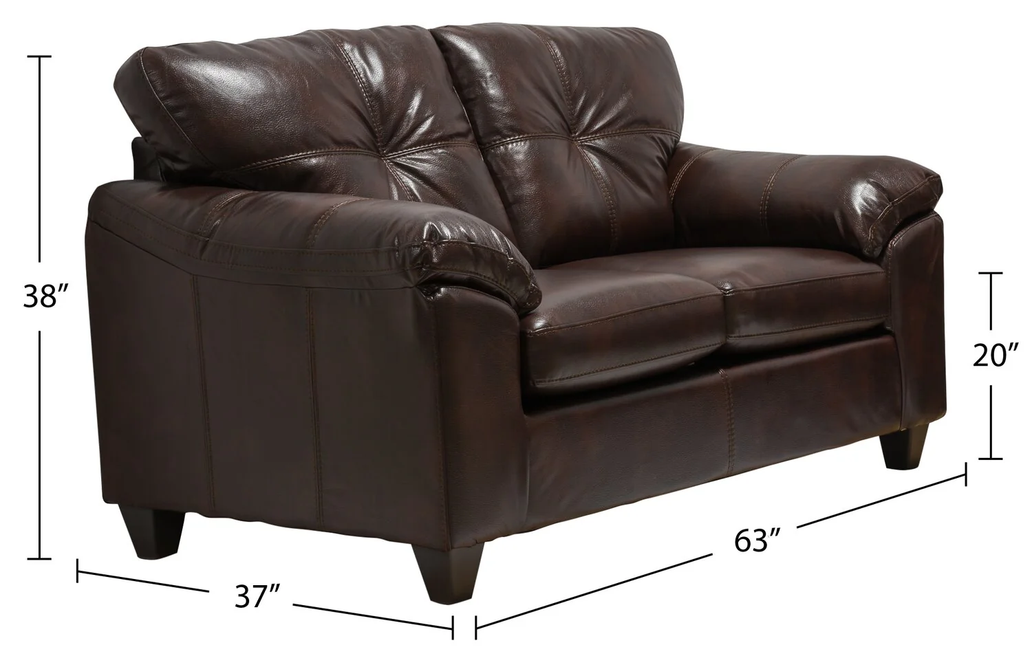 Irene Leath-Aire Loveseat - Brown - Image 8