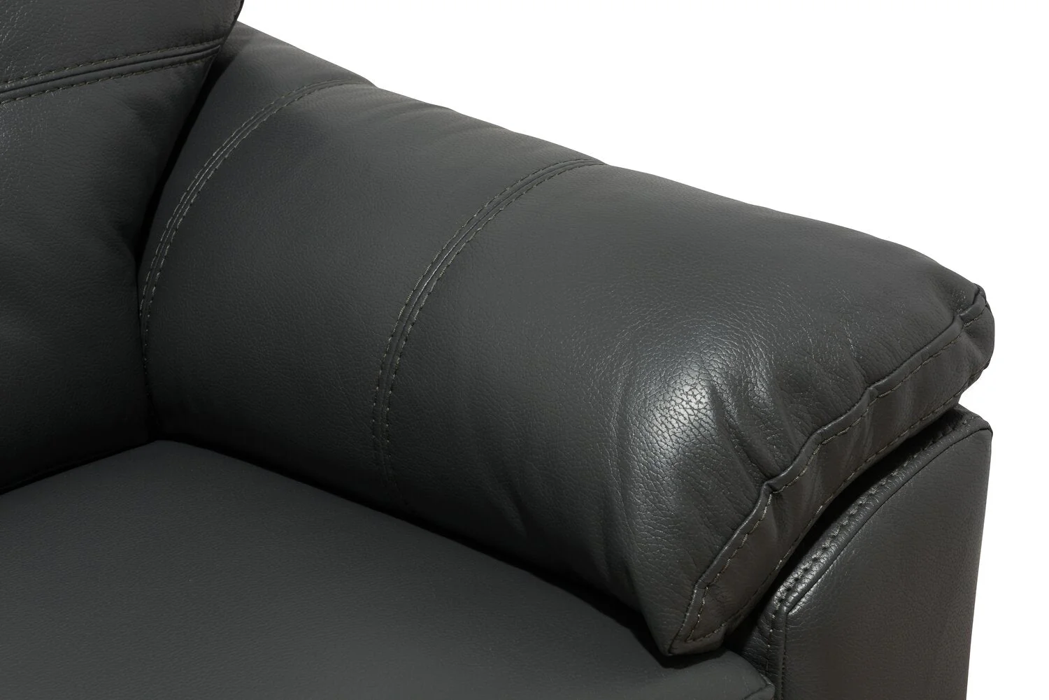 Irene Leath-Aire Loveseat - Grey - Image 4
