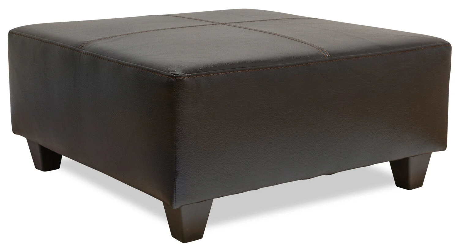 Irene Leath-Aire Ottoman - Blackberry