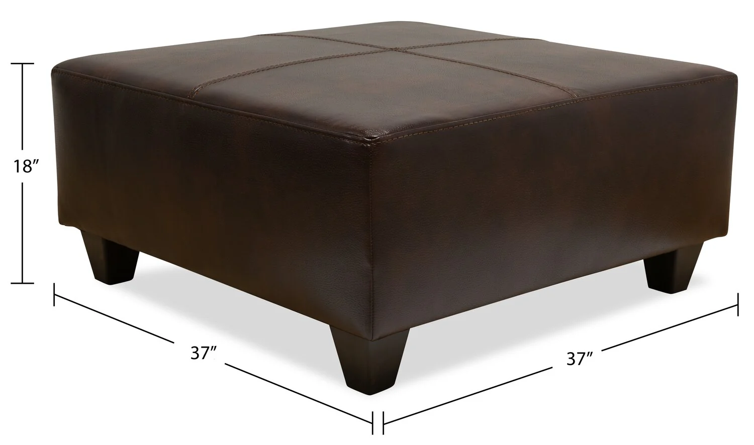 Irene Leath-Aire Ottoman - Brown - Image 3