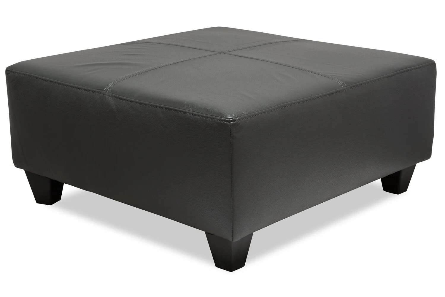 Irene Leath-Aire Ottoman - Grey
