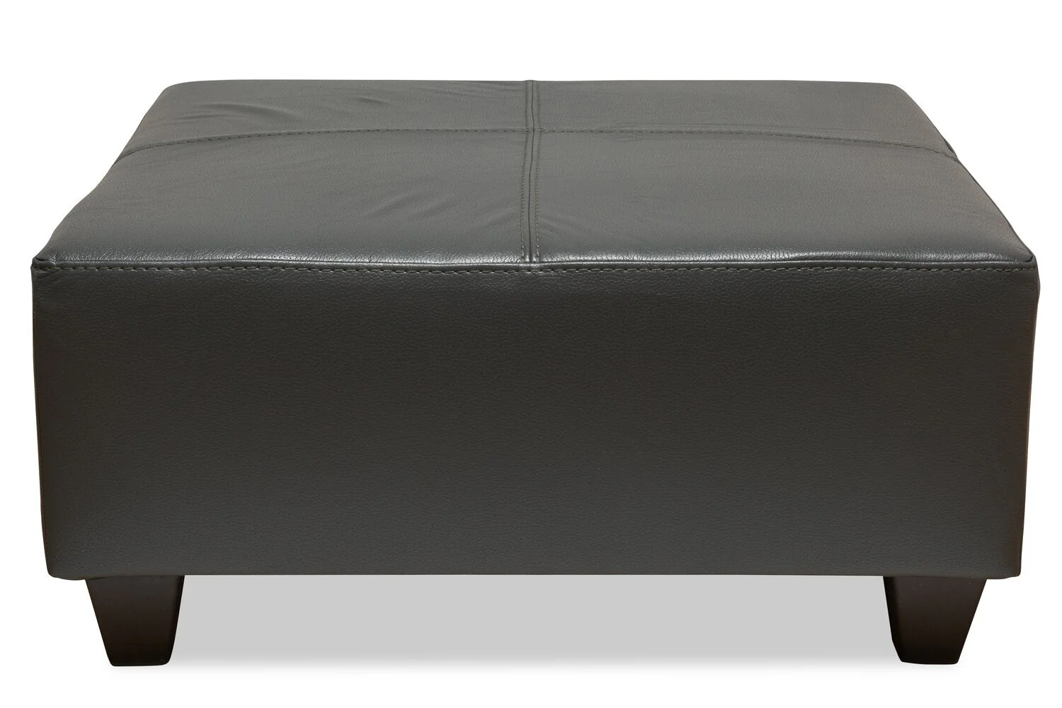 Irene Leath-Aire Ottoman - Grey - Image 2