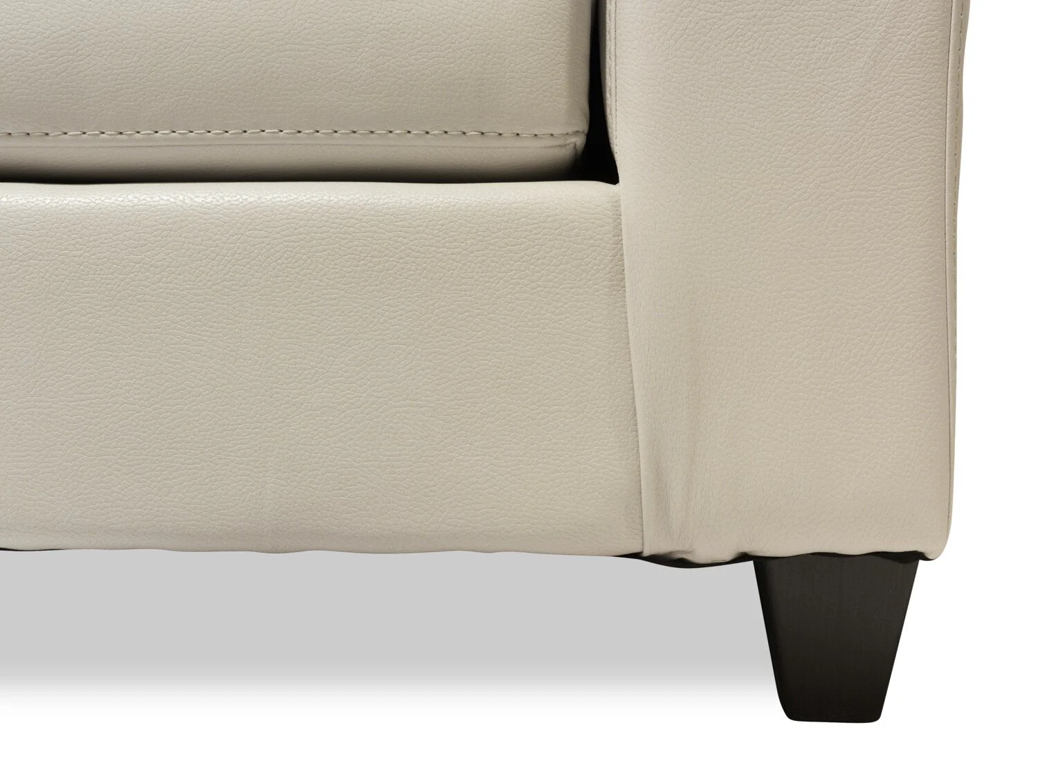Irene Leath-Aire Sofa - Beige - Image 3
