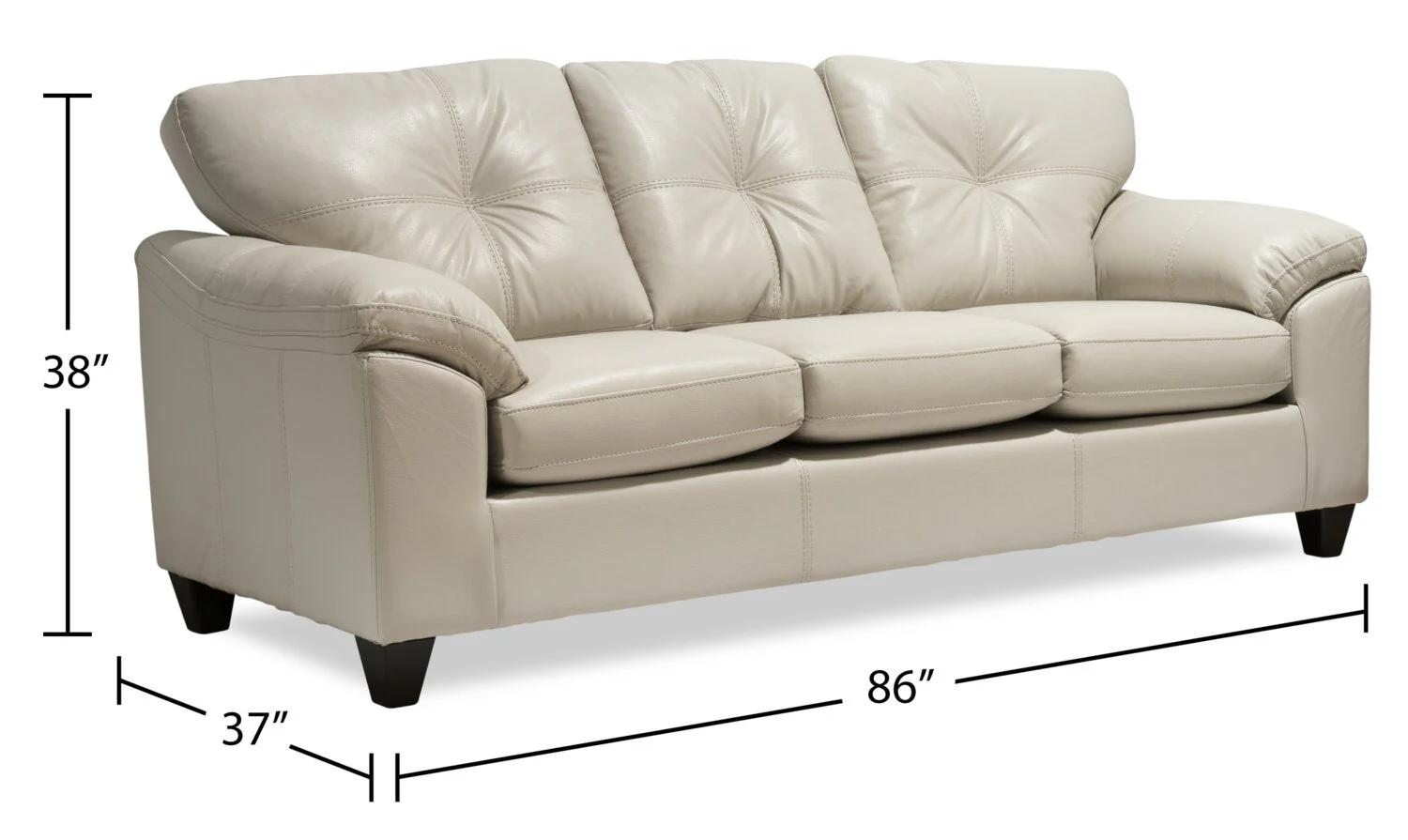 Irene Leath-Aire Sofa - Beige - Image 8