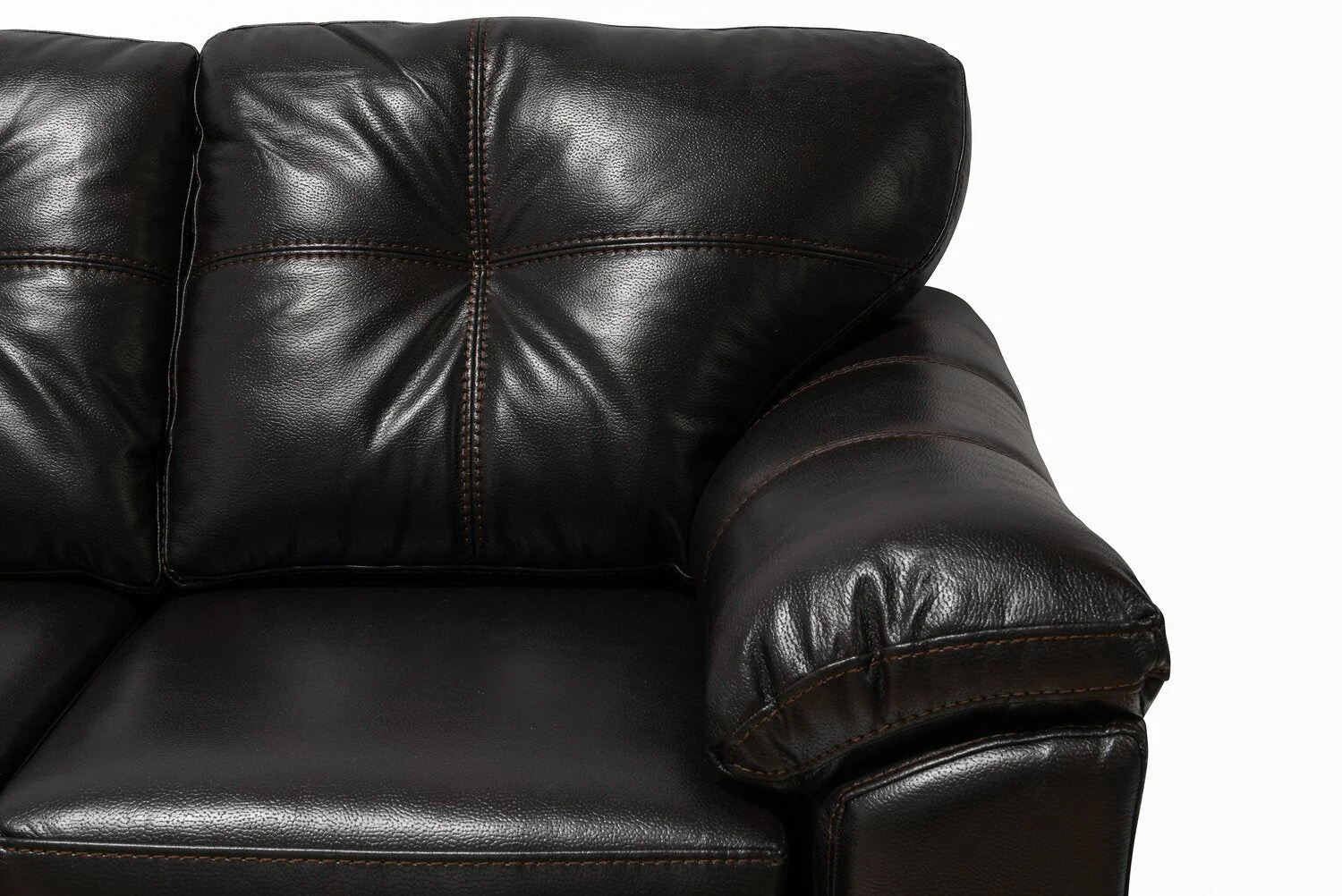 Irene Leath-Aire Sofa - Blackberry - Image 5
