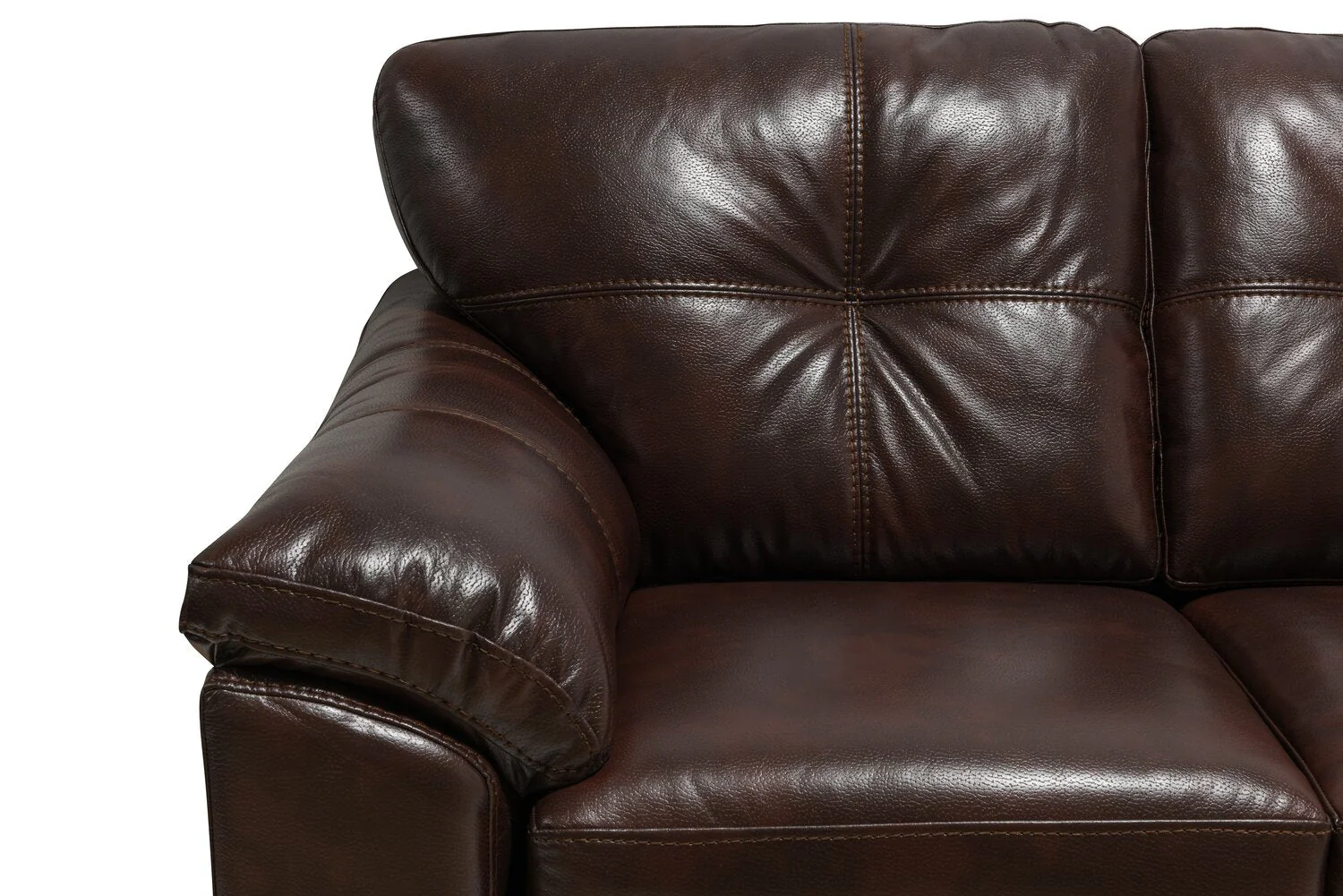 Irene Leath-Aire Sofa - Brown - Image 7