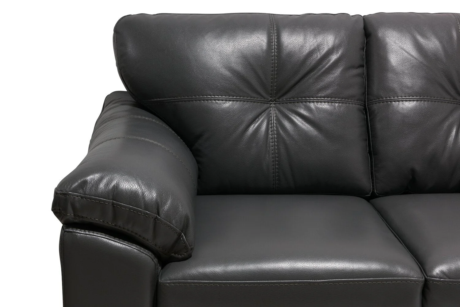 Irene Leath-Aire Sofa - Grey - Image 5