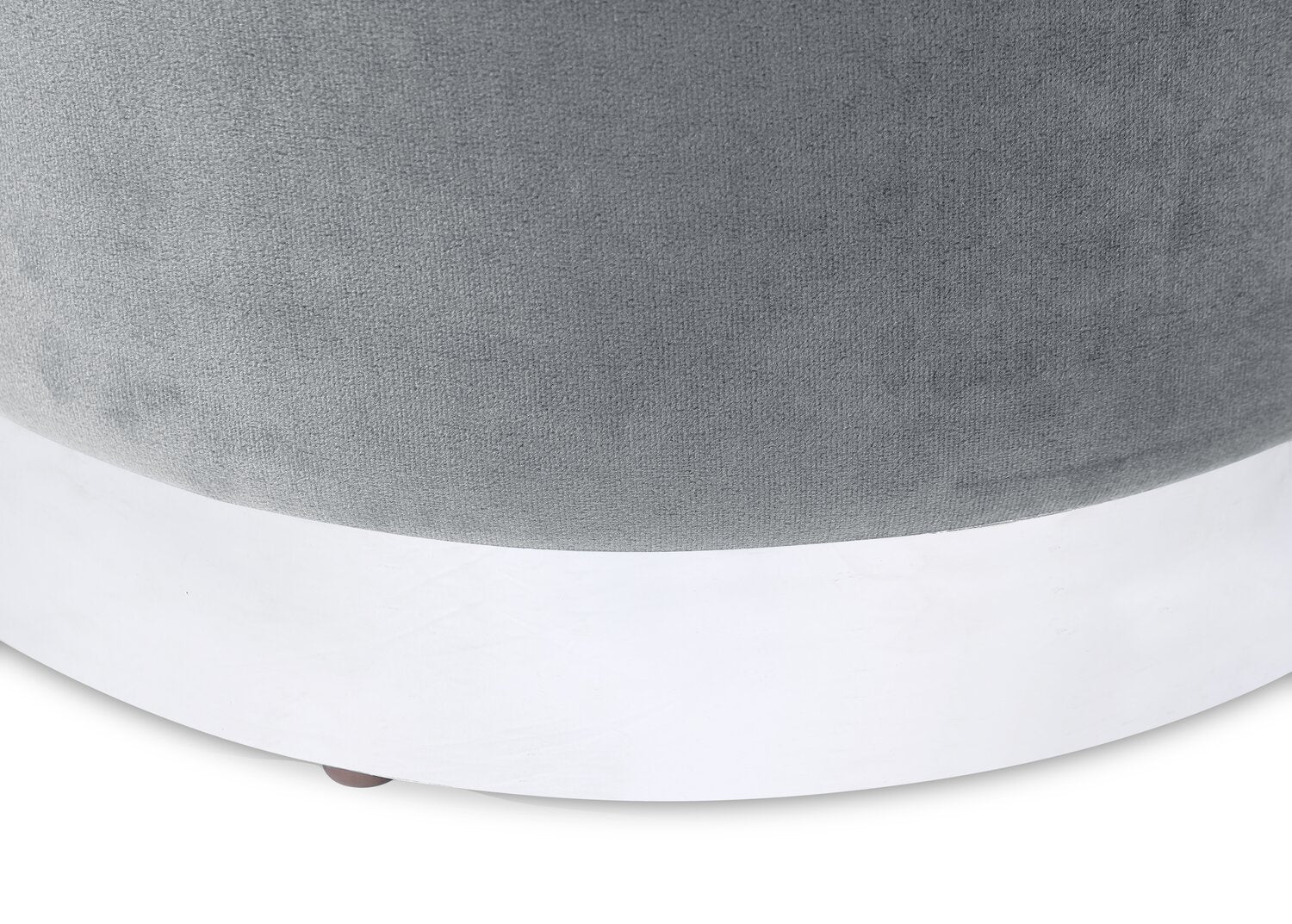 Jahn Velvet Storage Ottoman - Grey - Image 3