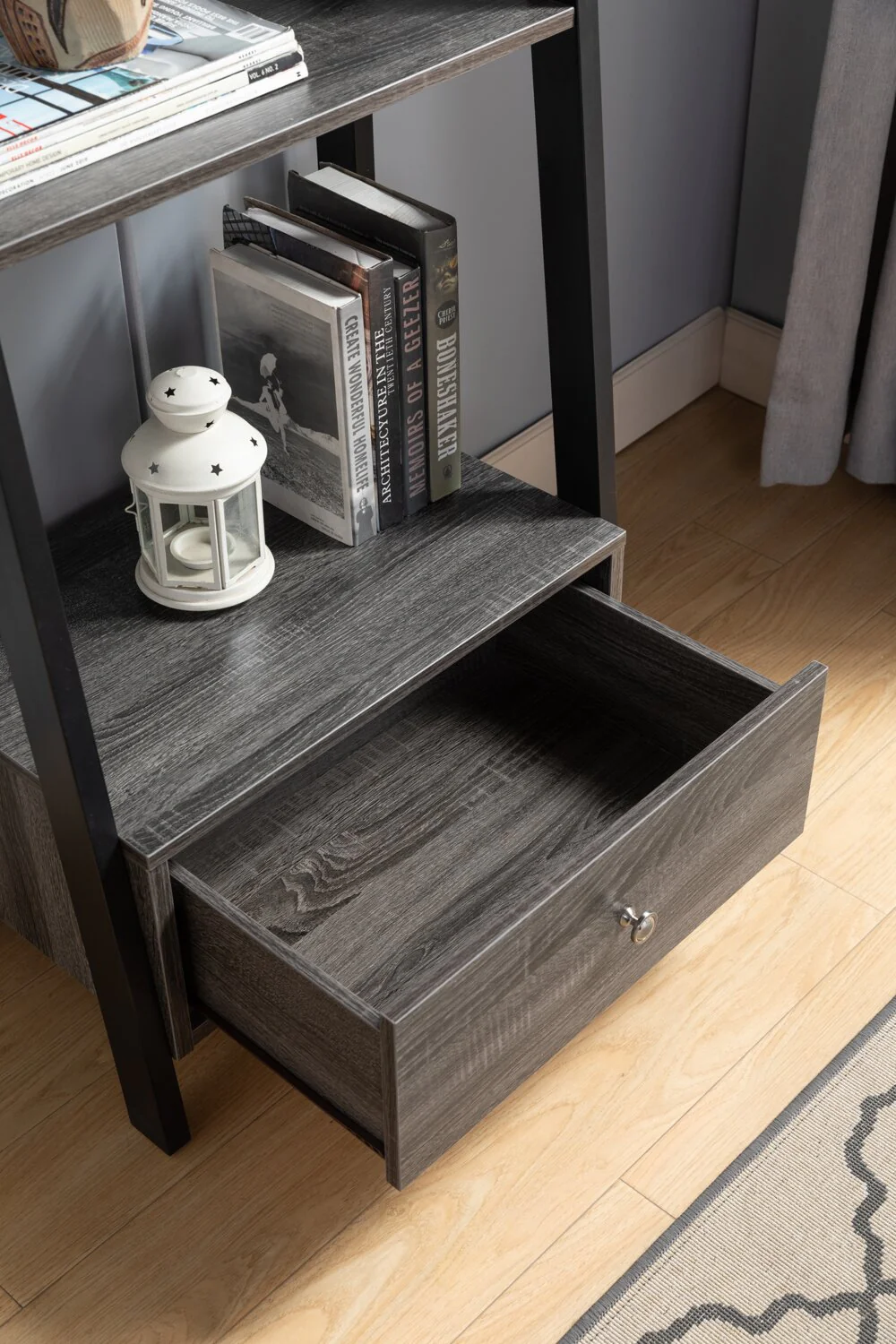 Jevett Ladder-Style Bookcase - Grey - Image 4