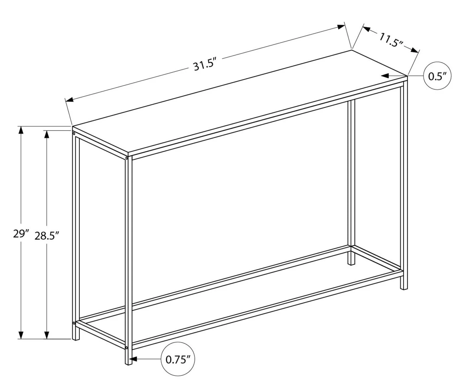 Julien Sofa Table - White - Image 9